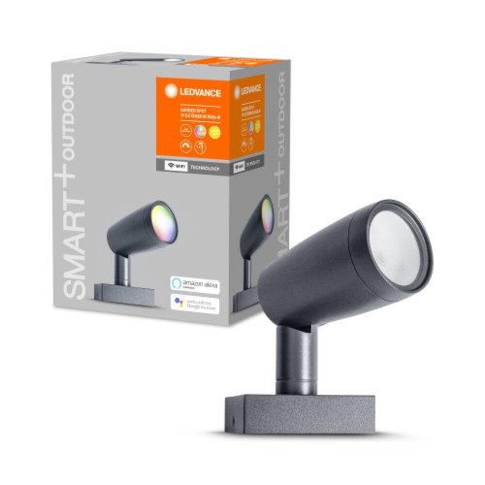 Ledvance Außen-Wandleuchte Aluminum, 4,5W, warmweiß, 260lm, IP65, wassergeschützt, G, 3000K, smarthomefähig wassergeschützt, warmweiß