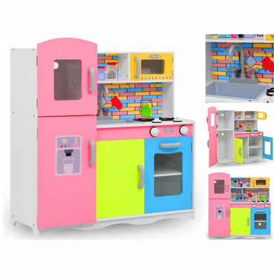 vidaXL Kinder-Küchenset Kinderküche Mädchen Spielzeugküche Herd Kühlschrank MDF 80 x 30 x 85 c