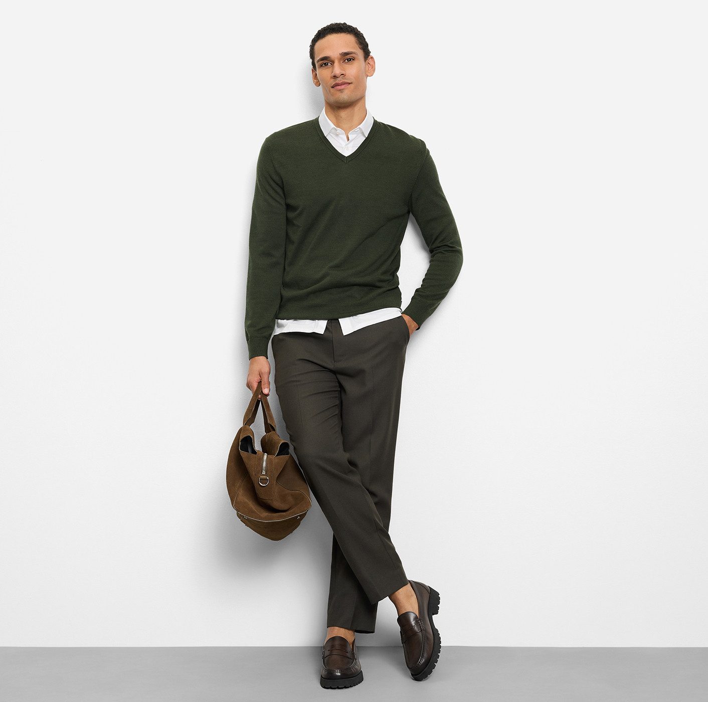 OLYMP V-Ausschnitt-Pullover OLYMP Strick Casual klassischer Strickpullover