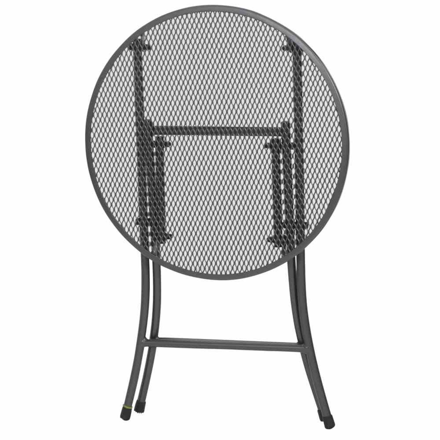 MWH Sitzgruppe Café Latte Balkonmöbelset, 3tlg. Gestell Stahl eisengrau, Streckmetall