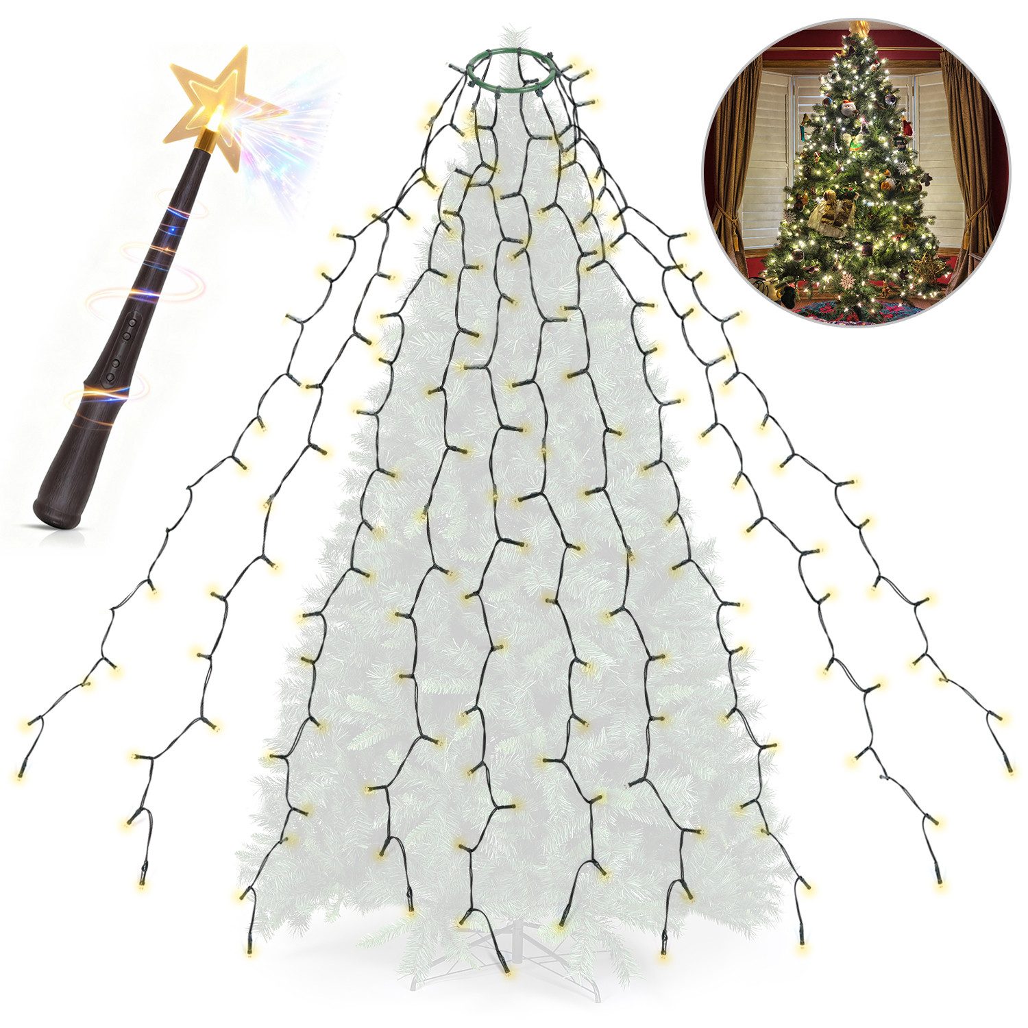 Salcar LED-Lichterkette Weihnachts Lichterkette Weihnachtsbaum LED Lichterk günstig online kaufen