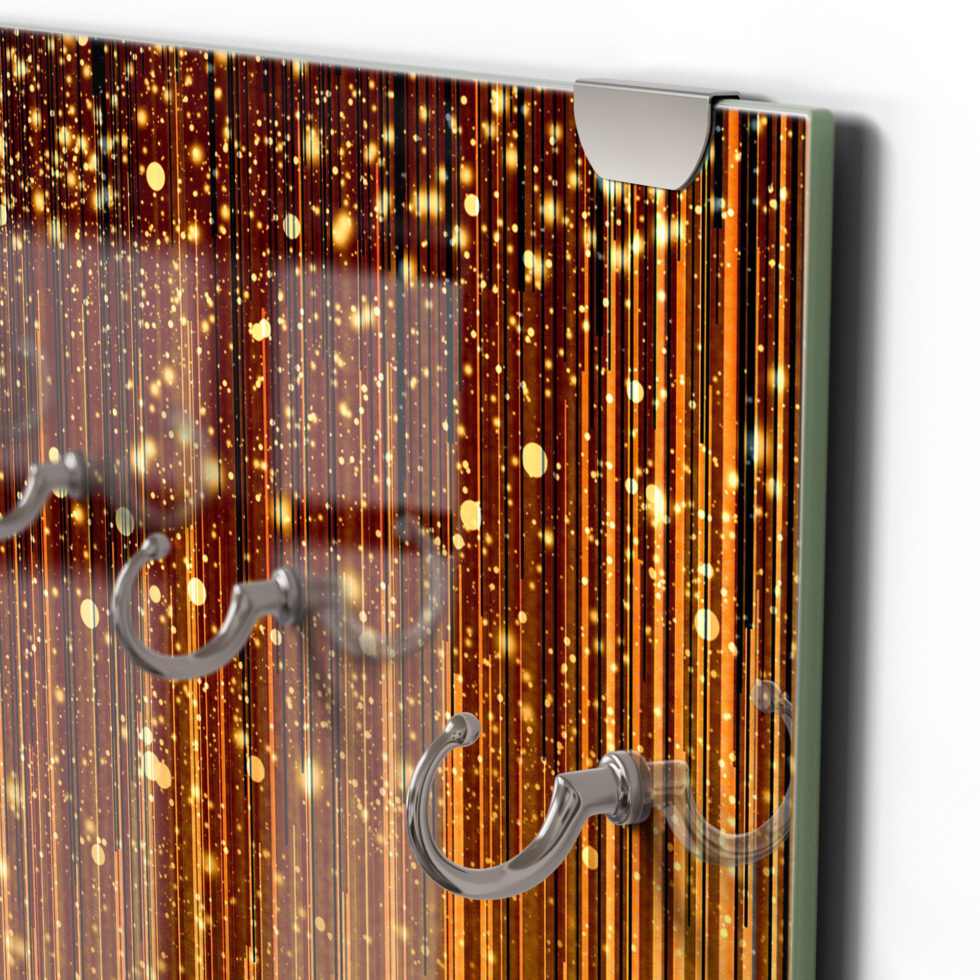 DEQORI Kleiderhaken 'Funkelnder Lichterregen', Glas Garderobe hängend Flur Jackenhalter modern Wandgarderobe Haken