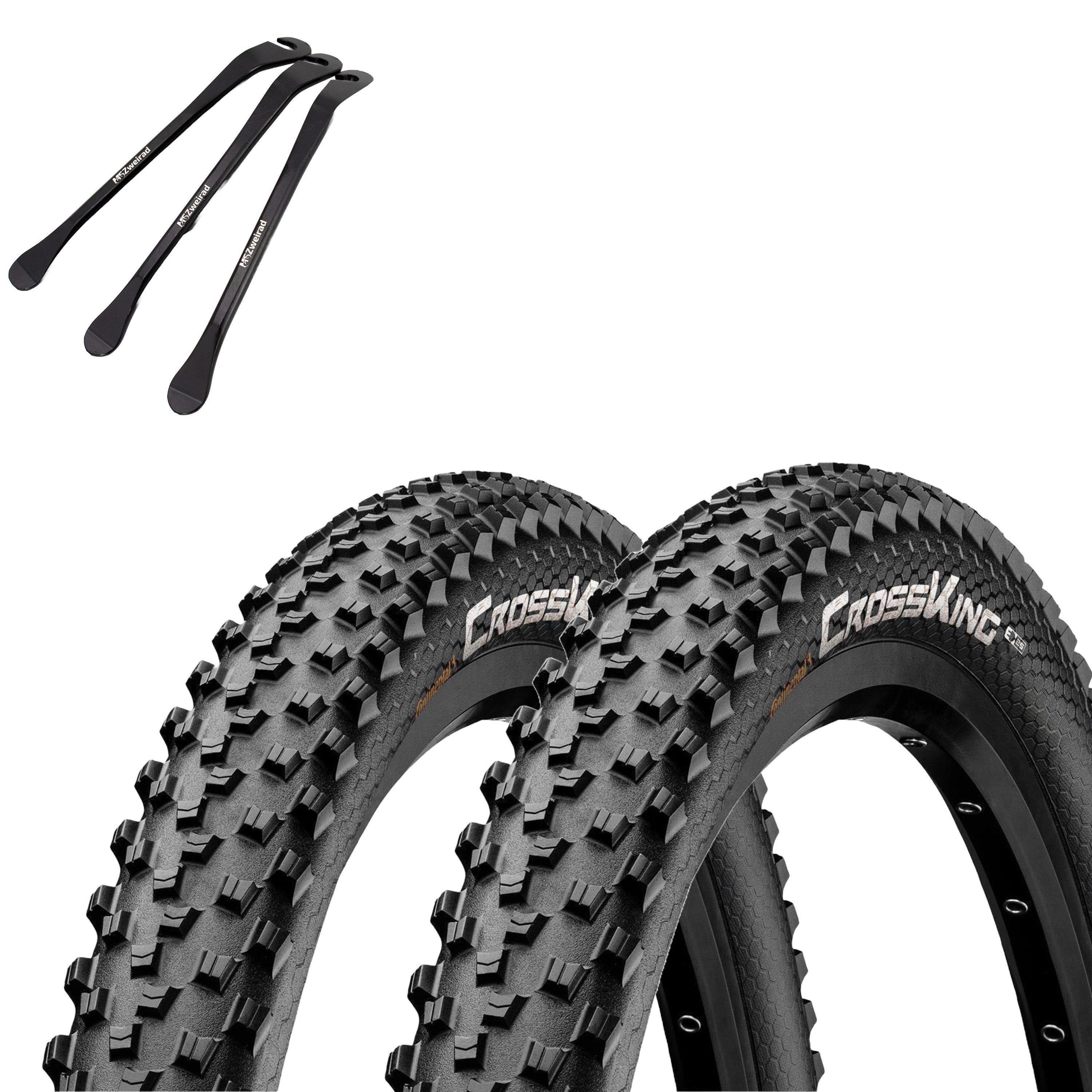 MSZweirad Fahrradreifen 2x Continental Reifen Cross King Wire MTB 29" (55-622) + Reifenheber