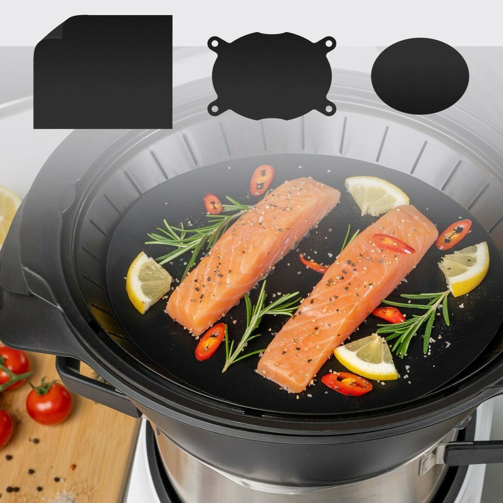 Mixcover Küchenmaschinen-Adapter mixcover Dauerbackfolie - reusable Backpapier Tropfschutz für Bosch Cookit