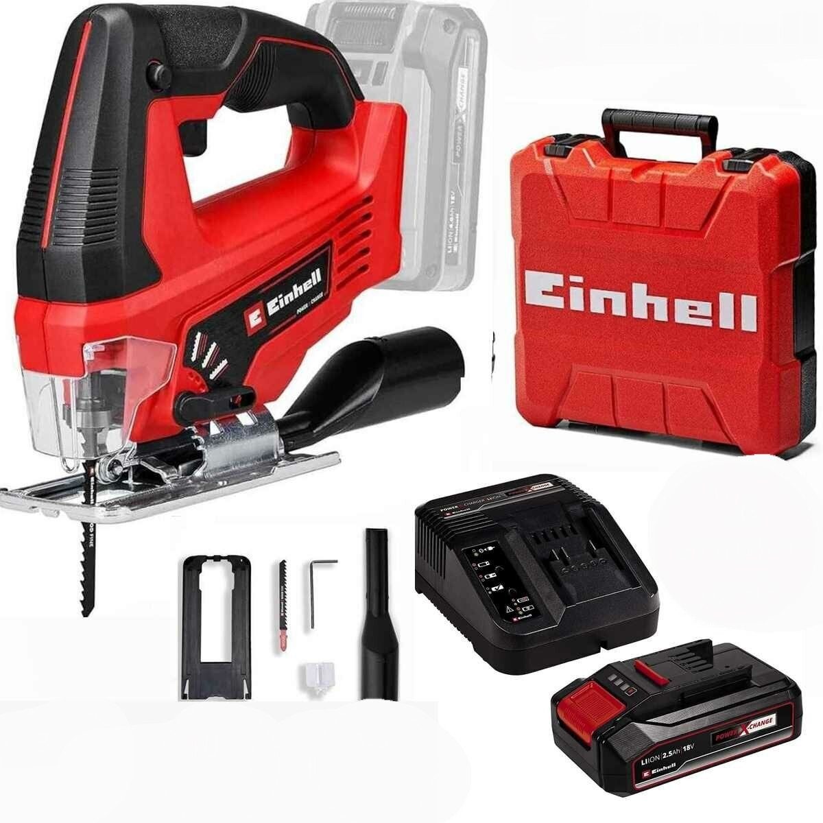 Einhell Akku-Pendelhubstichsäge Stichsäge TC-JS 18V Li, 1x 2,5 Ah Akku, Ladegerät Koffer