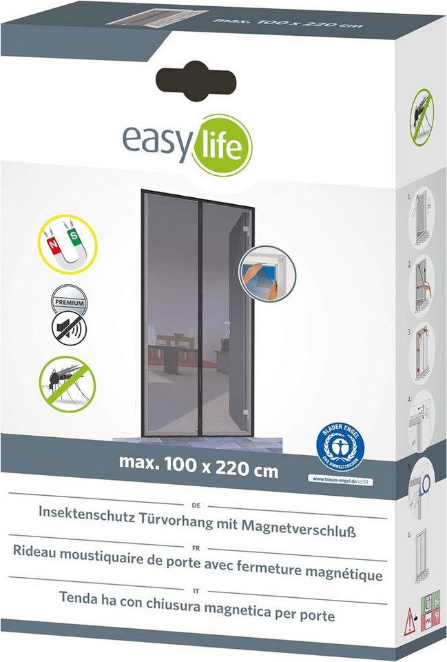 Thumbnail - easylife Insektenschutz-Vorhang Magnet Fliegengitter Tür 100x220 Türvorhang Moskitonetz PREMIUM!, (1-St)