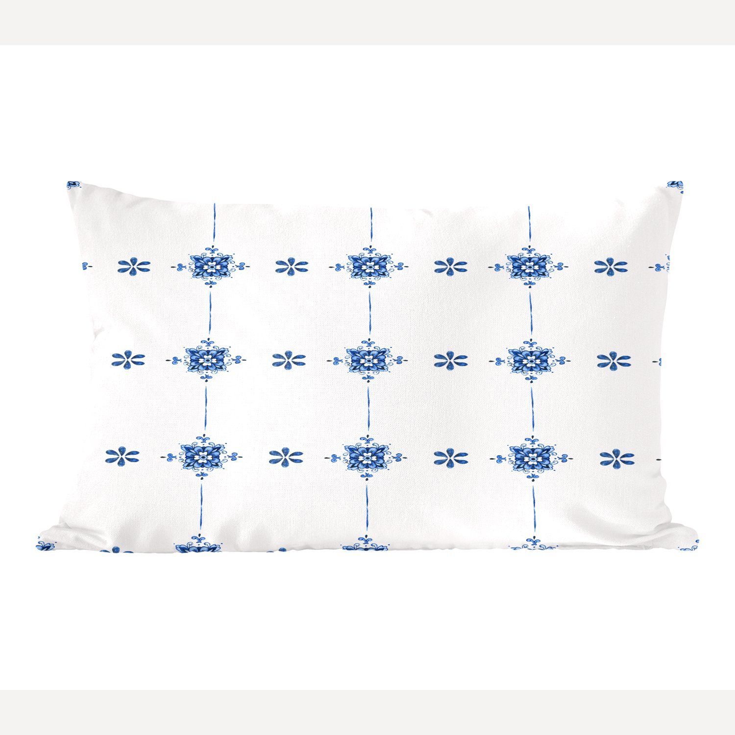 MuchoWow Dekokissen Muster - Blau - Quadratisch, Wohzimmer Dekoration, Zierkissen, Dekokissen mit Füllung, Schlafzimmer