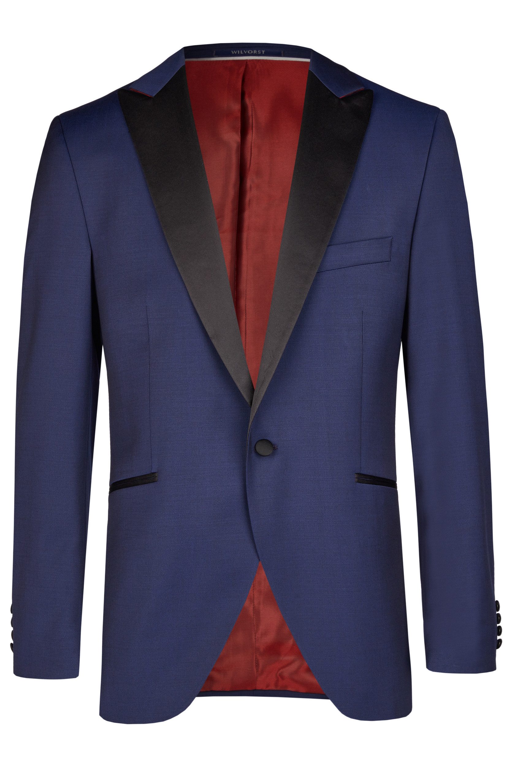 Wilvorst Sakko Wilvorst CLASSICs Herren Smokingsakko Spitzfacon Modern-Fit Blau