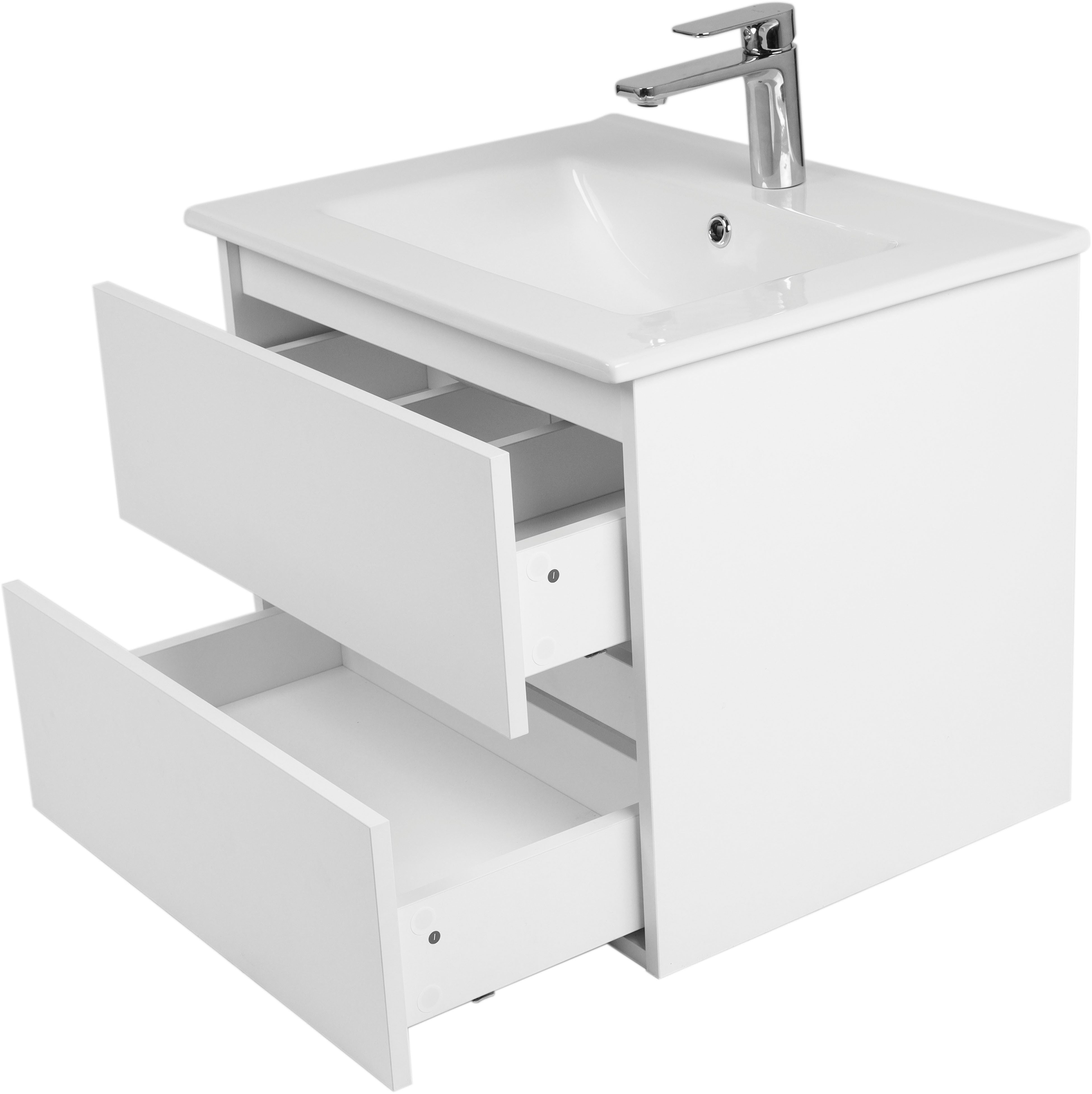 welltime Badmöbel-Set Toledo in verschiedenen Breiten erhältlich, (Komplett-Set), Waschtisch inkl. Becken und LED-Spiegel – Bild 4 von 5