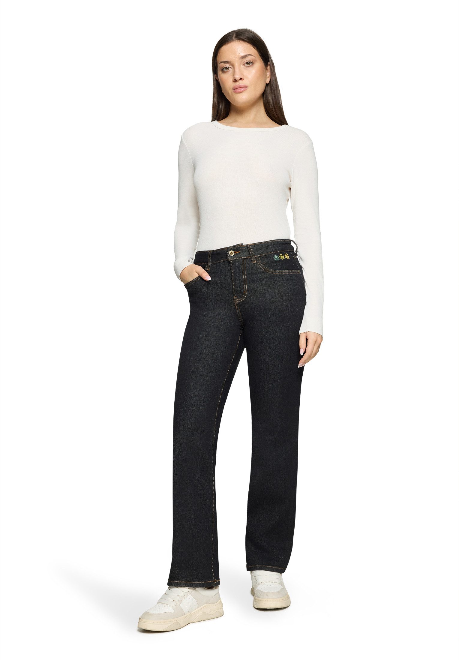 Cartoon Stretch-Jeans Damen mit Strass