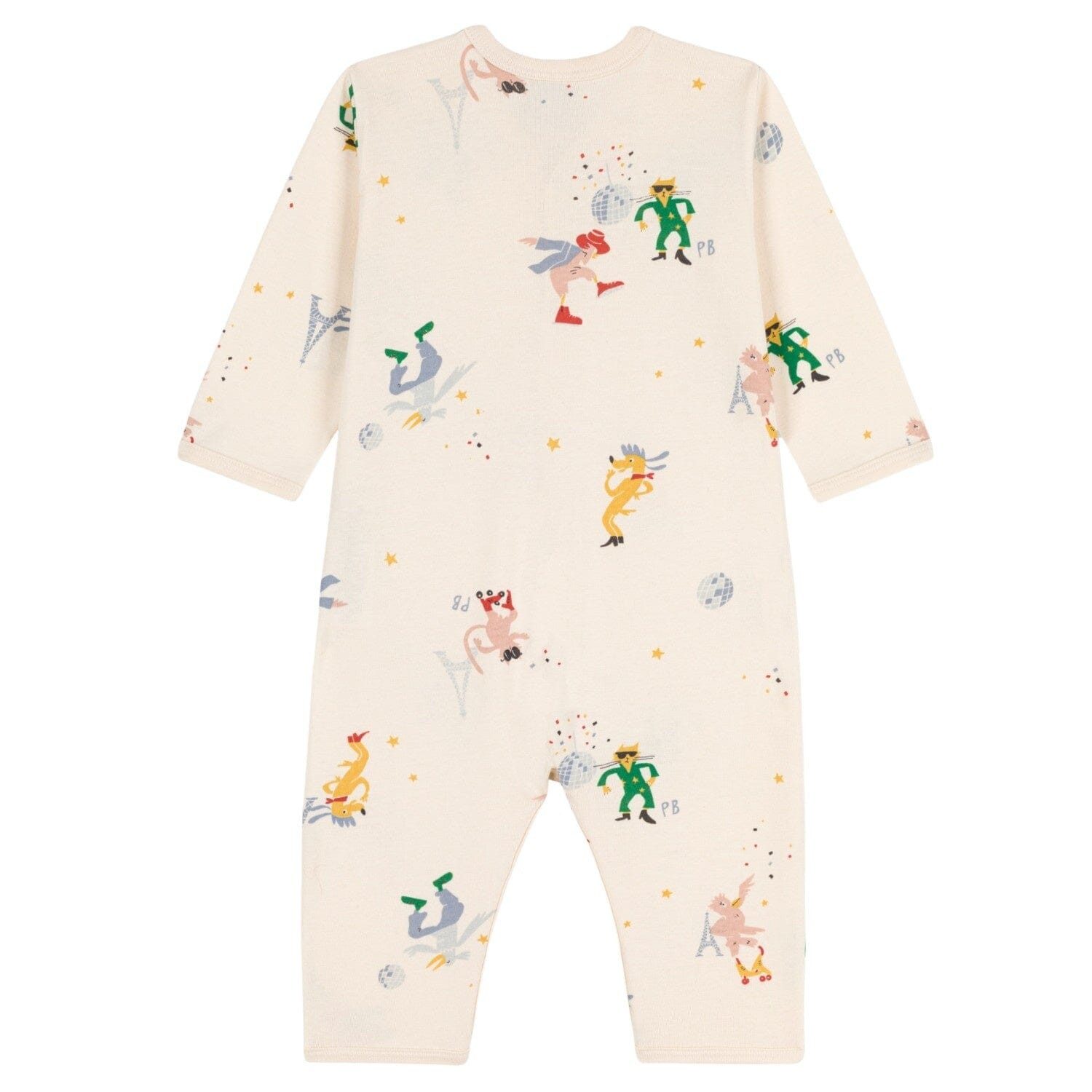 Petit Bateau Strampler Petit Bateau Langarm Overall Allover Fantasy Print