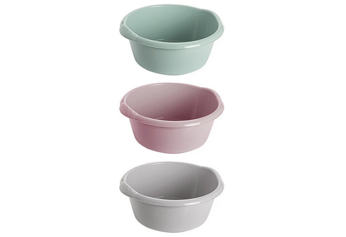 HAC24 Schüssel Robuste Schüssel Bunte Schüssel Küchenschüssel Servierschüssel, Robust, (3-tlg), 3 Liter Ø 26 cm 3 verschiedenen Pastell Farben