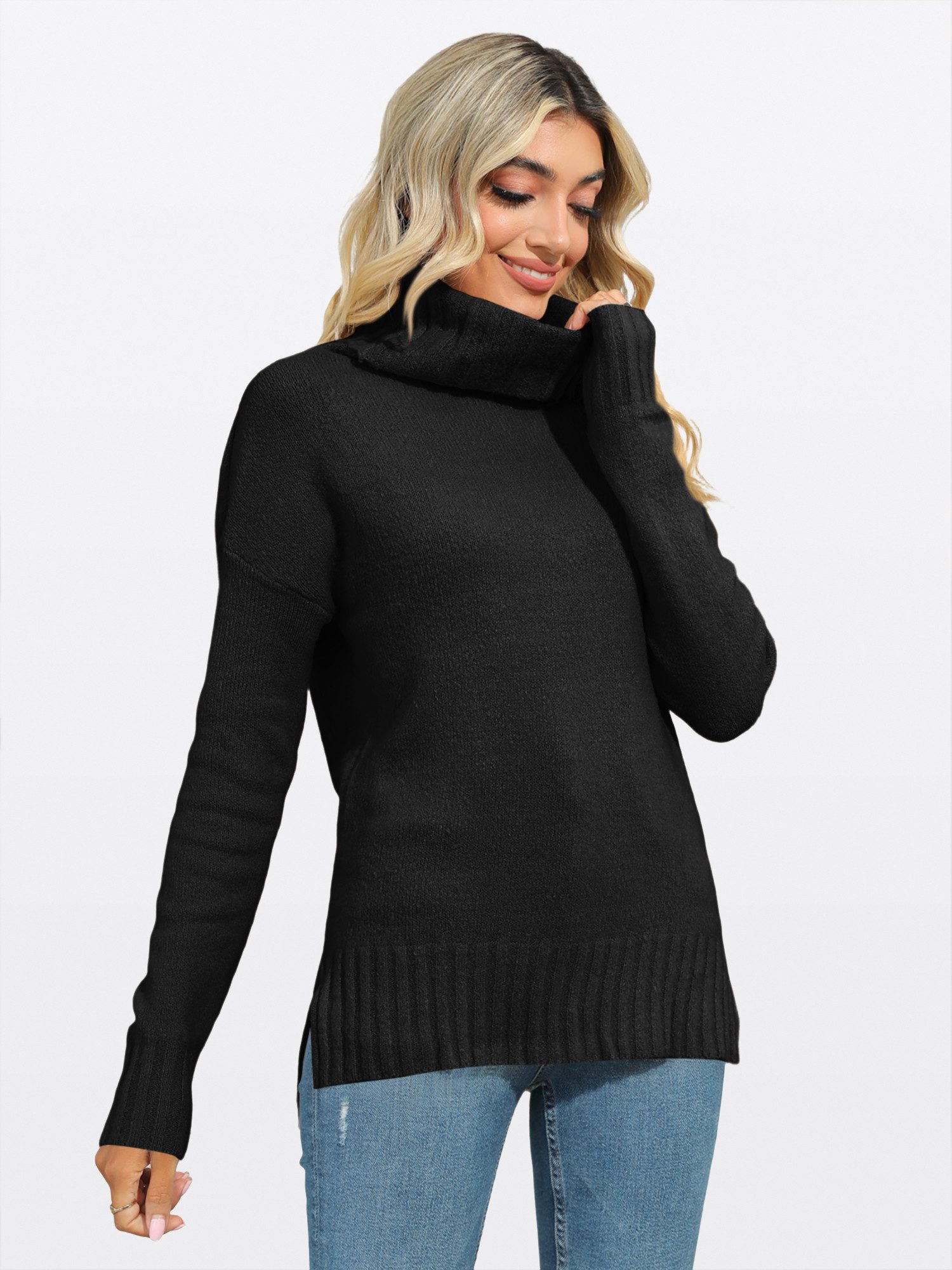 Imily Bela Sweater Damen Oversized Rollkragenpullover (Packung, 1-tlg., 1pe günstig online kaufen