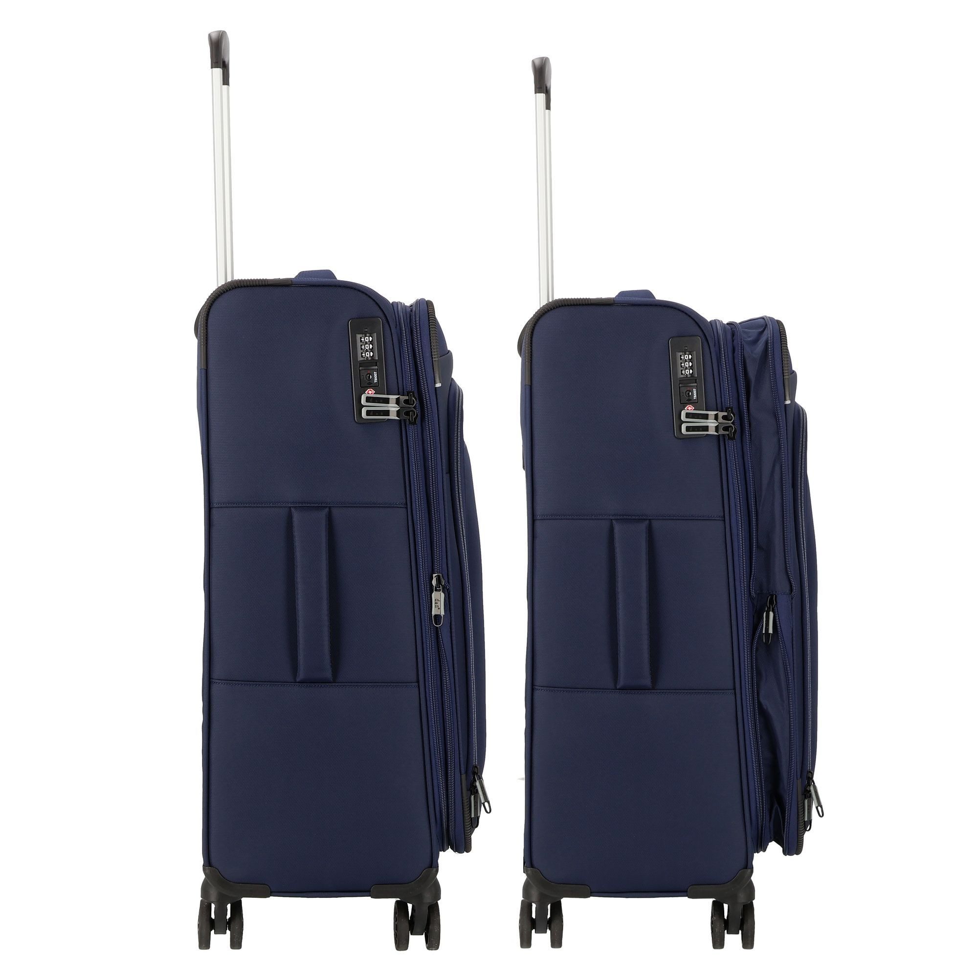 D&N Trolleyset Travel Line, 4 Rollen, (3-teilig, 3 tlg), Polyester