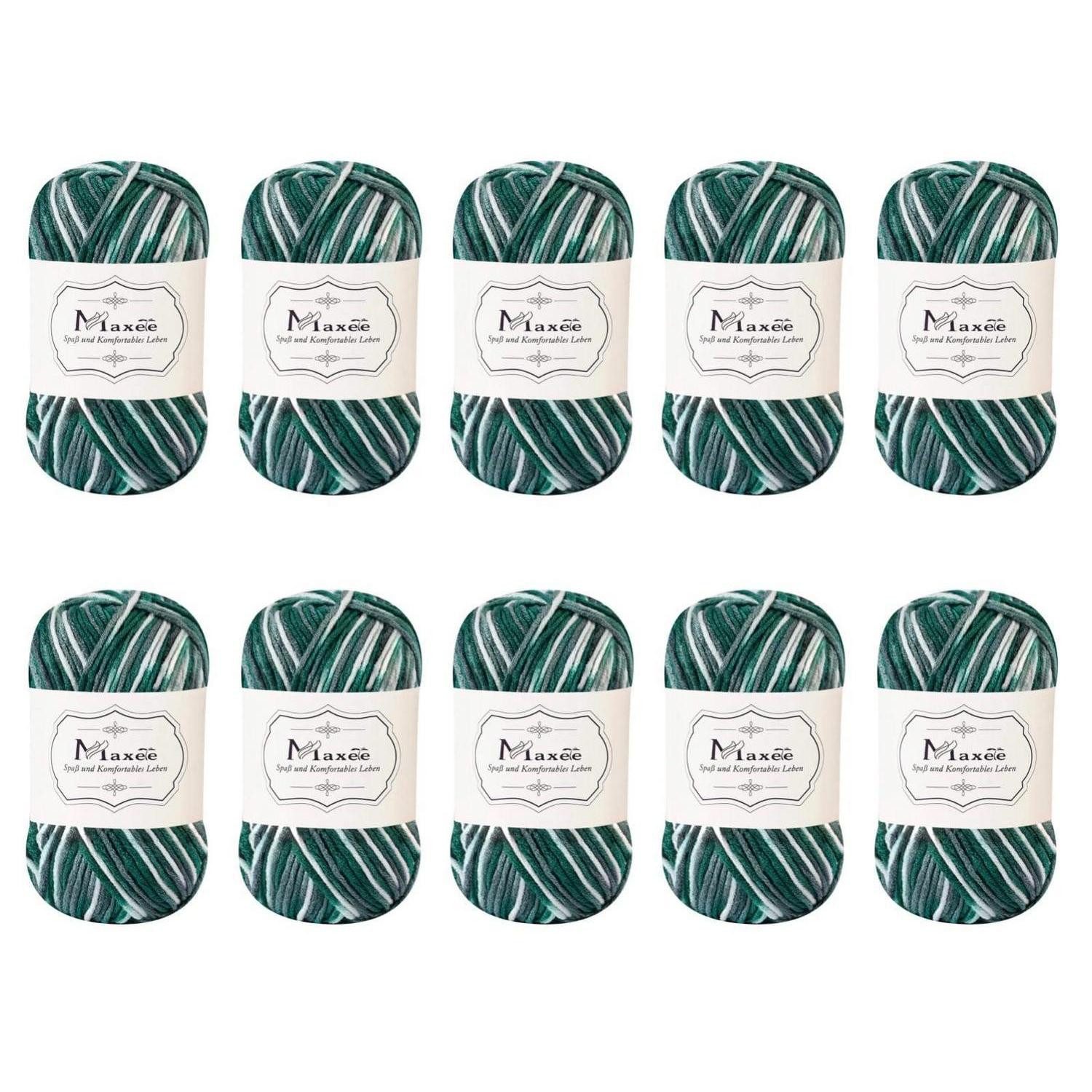 LuxusKollektion Häkelnadeln Häkelgarn Bunt Farbverlauf Acryl 10x50g, 10 St.
