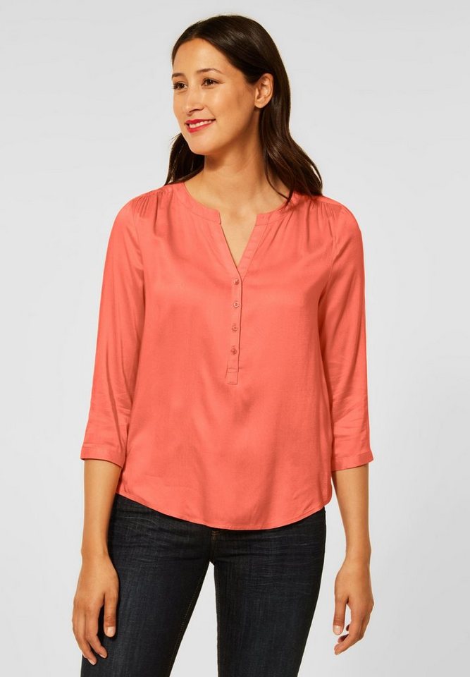 STREET ONE Klassische Bluse Street One Bluse in Unifarbe in Sunset Coral (1- tlg) Nicht Vorhanden