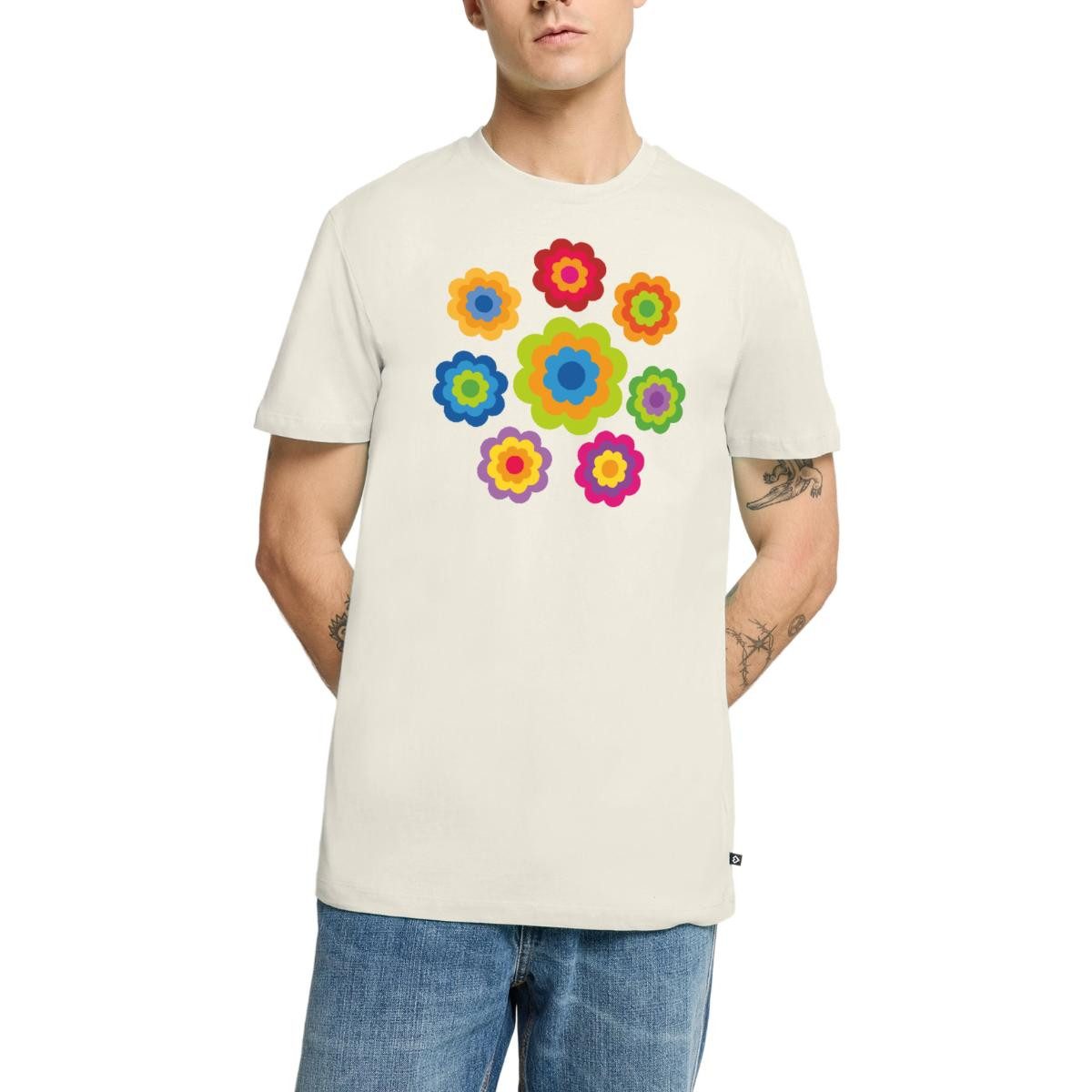 T-Shirt 70er Jahre Hippie Flower Power Kostüm Blumen Fasching Männer Premium T