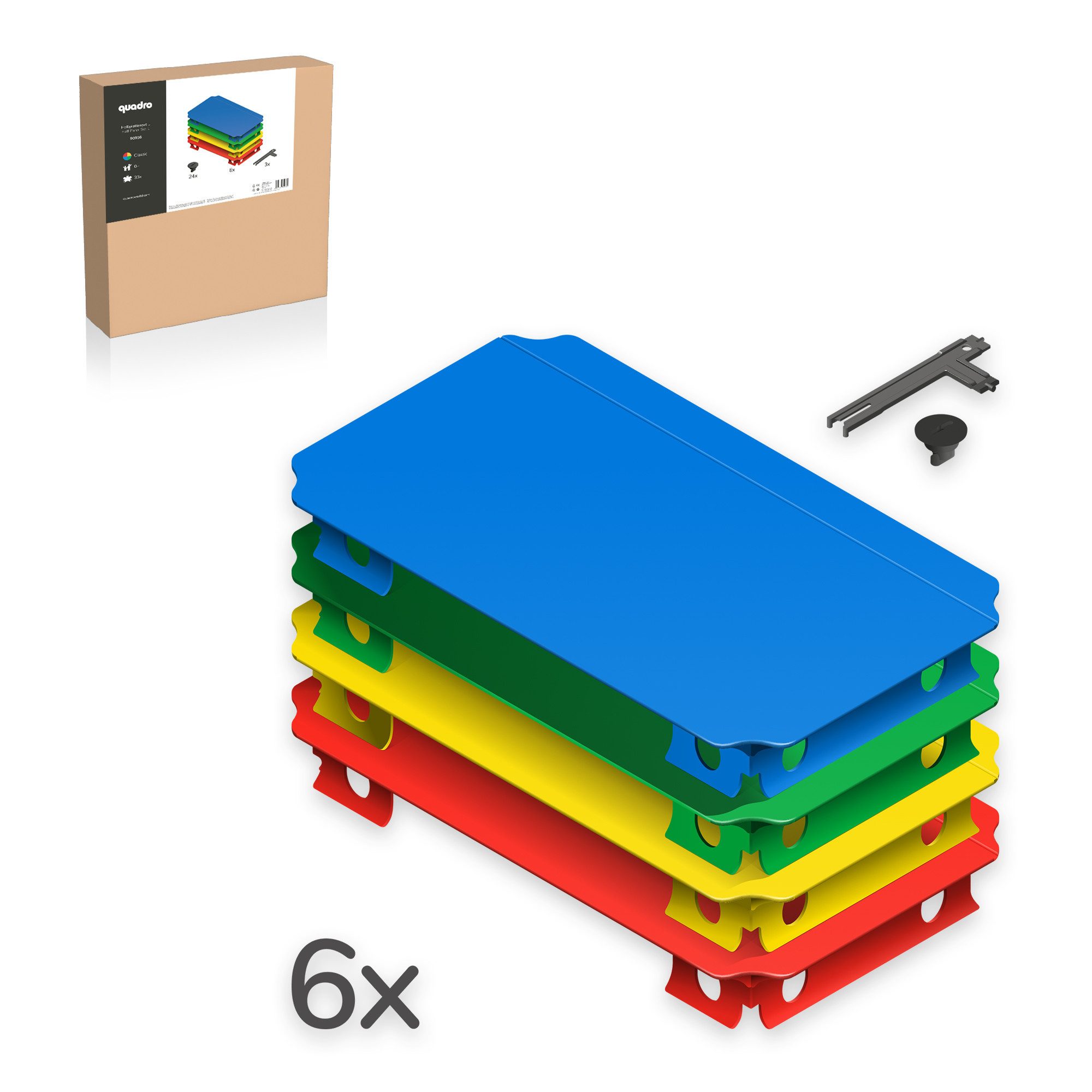 QUADRO Spielturm-Erweiterung Halbplattenset L, (Montessori-inspiriertes Erweiterungsset, Ergänzung zu jedem Quadro Baukasten), Modulare Erweiterung, ab 6 Monaten, Made in Germany, UV-stabil