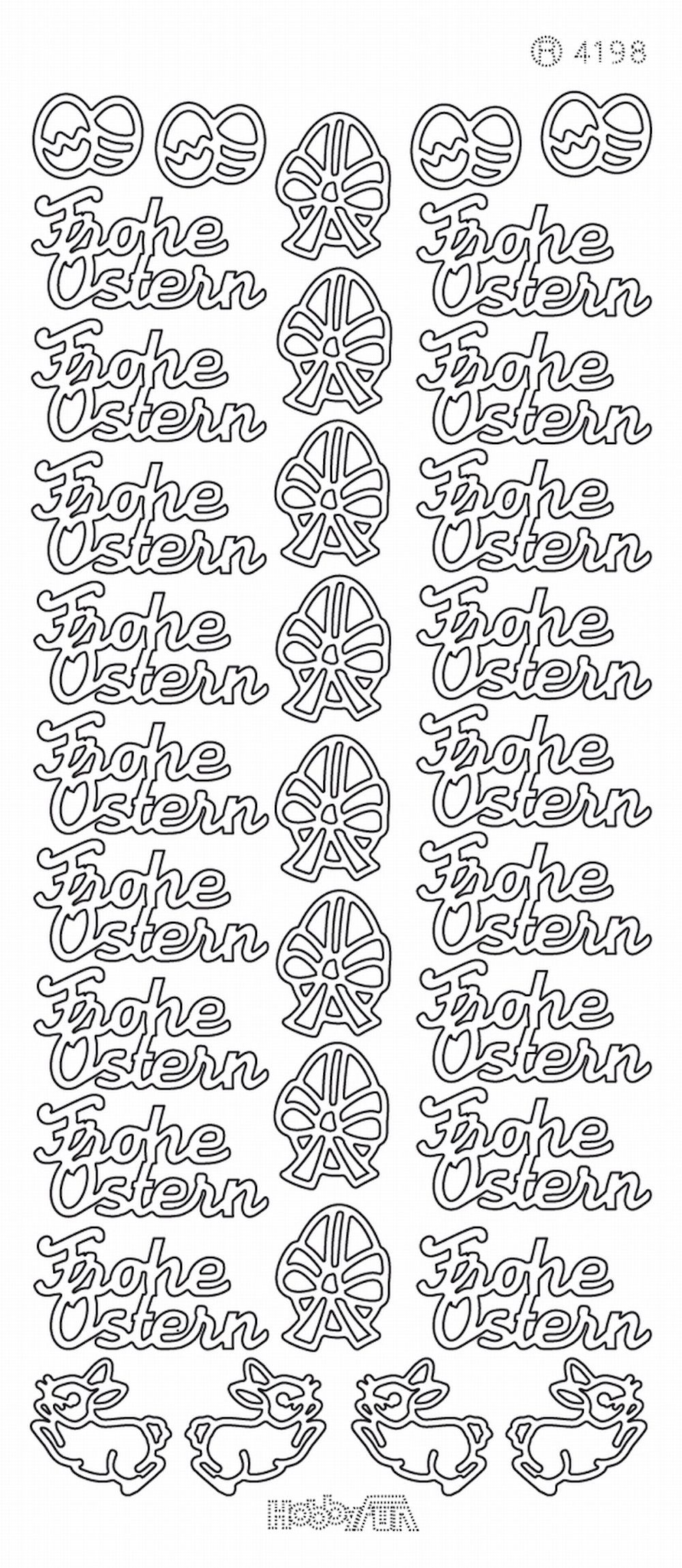 HobbyFun Aufkleber Sticker Konturensticker 'Frohe Ostern' 10x23cm