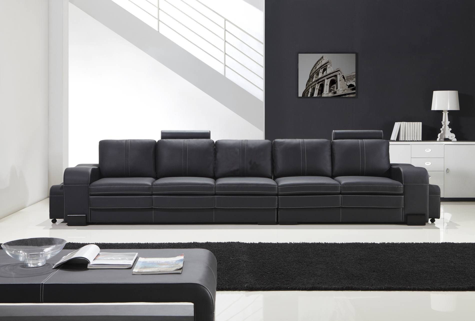 JVmoebel Sofa Design Polster Luxus Sitz Sofa Couch Leder Textil Sofa 5 Sitzer, Made in Europe