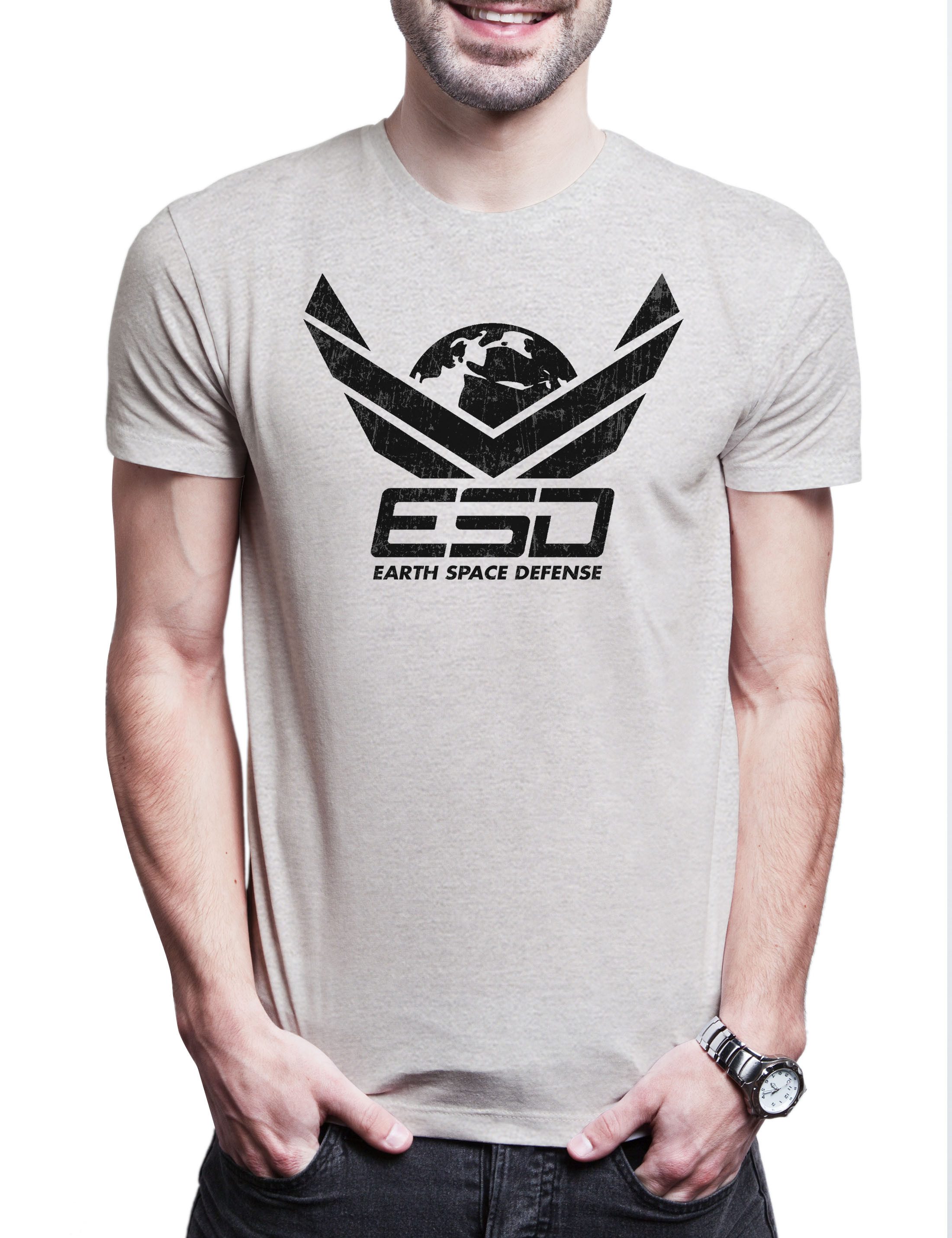 Print-Shirt Earth Space Defense Logo I Herren T-Shirt Invasion Independence Alien