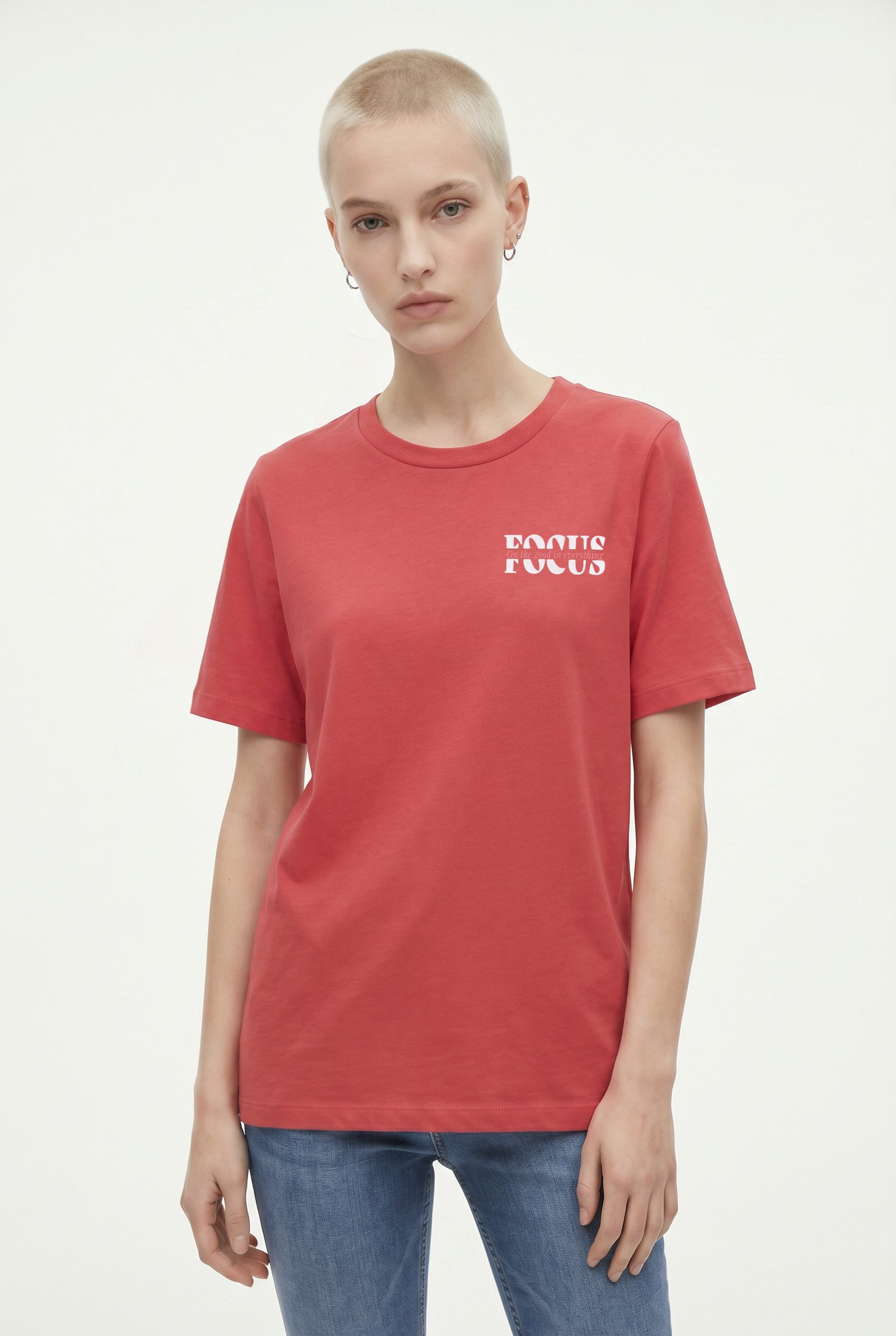 Vero Moda Kurzarmshirt VMHEIDI PAULINA SS TOP BOX JRS Baumwolle, regular fit