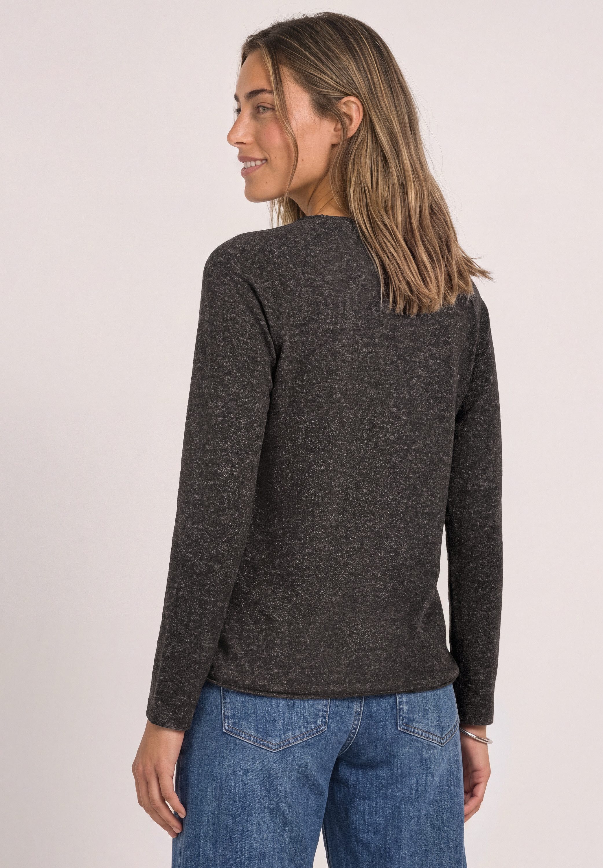 STREET ONE Langarmshirt aus softem Materialmix – Bild 2 von 5