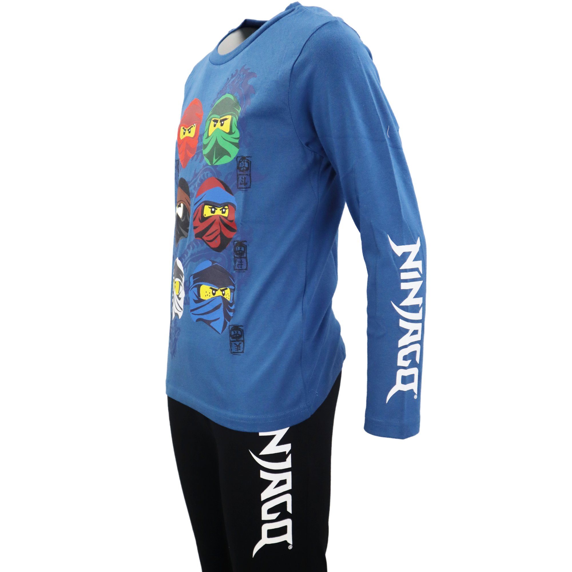 LEGO® Schlafanzug LEGO® Ninjago Jungen Blau Pyjama Gr. 128 bis 98 Kinder