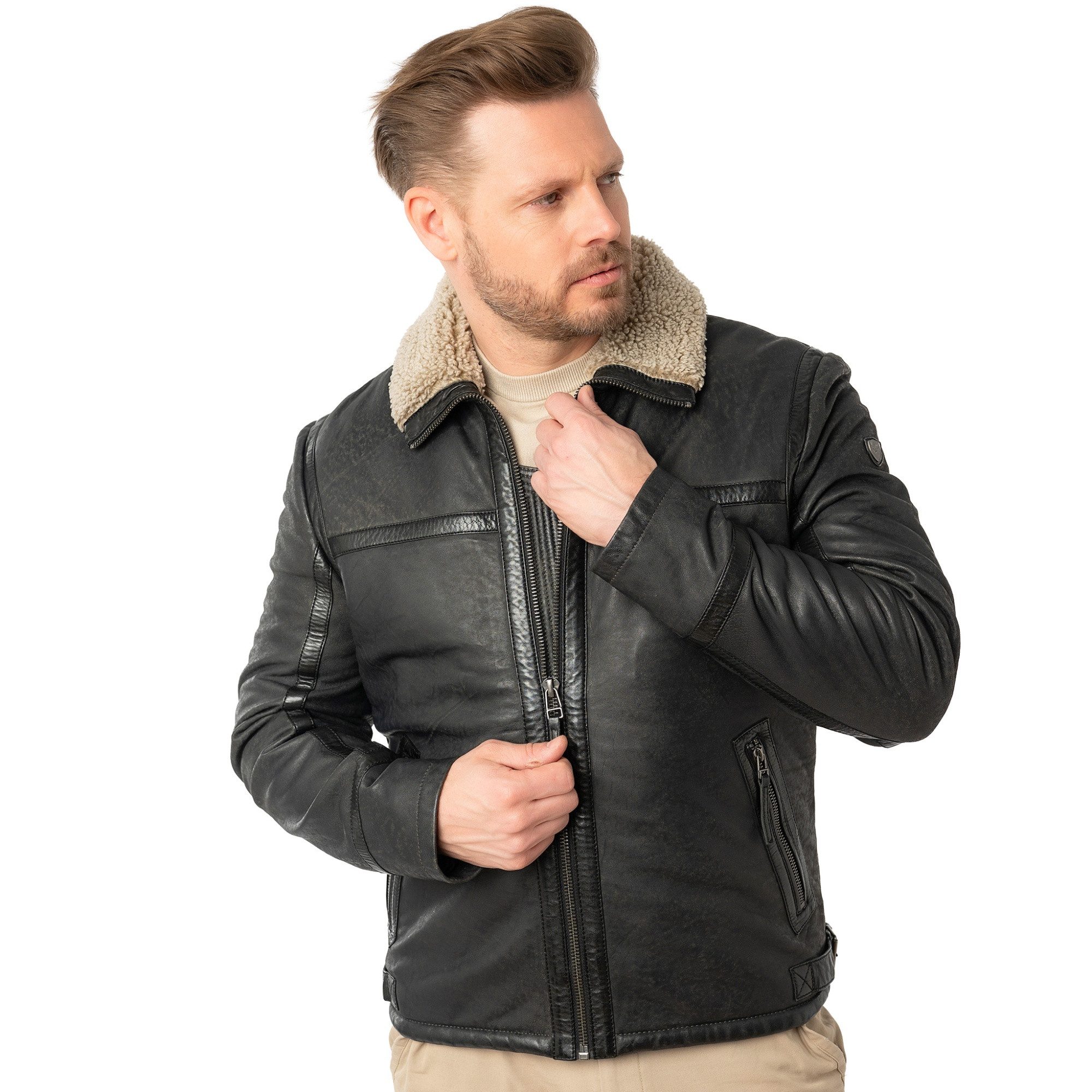 Mauritius Lederjacke MMAlasko Mauritius - Herren Lederjacke Lammleder anthr günstig online kaufen