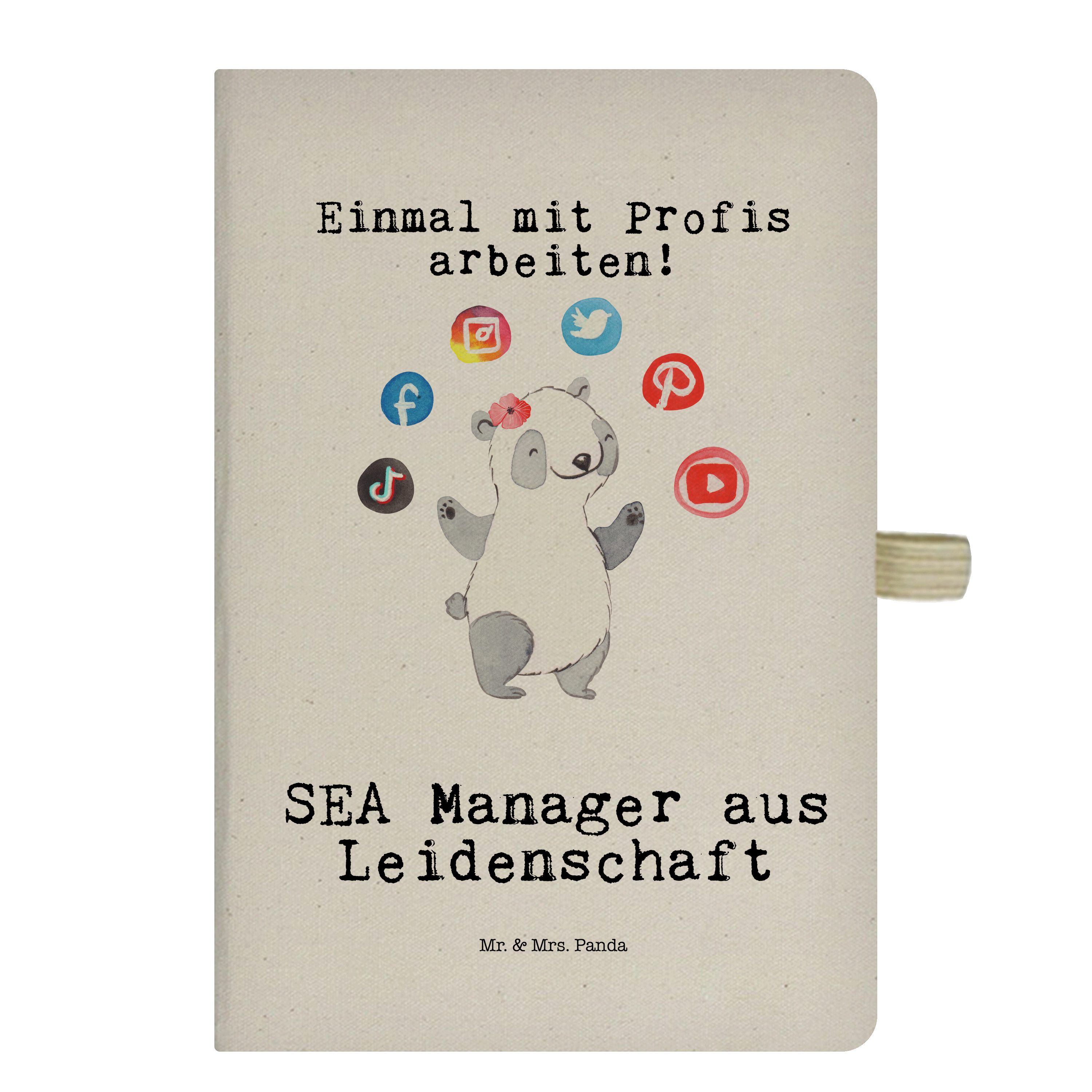 Mr. & Mrs. Panda Notizbuch SEA Manager aus Leidenschaft - Transparent - Geschenk, Rente, Notizen Mr. & Mrs. Panda