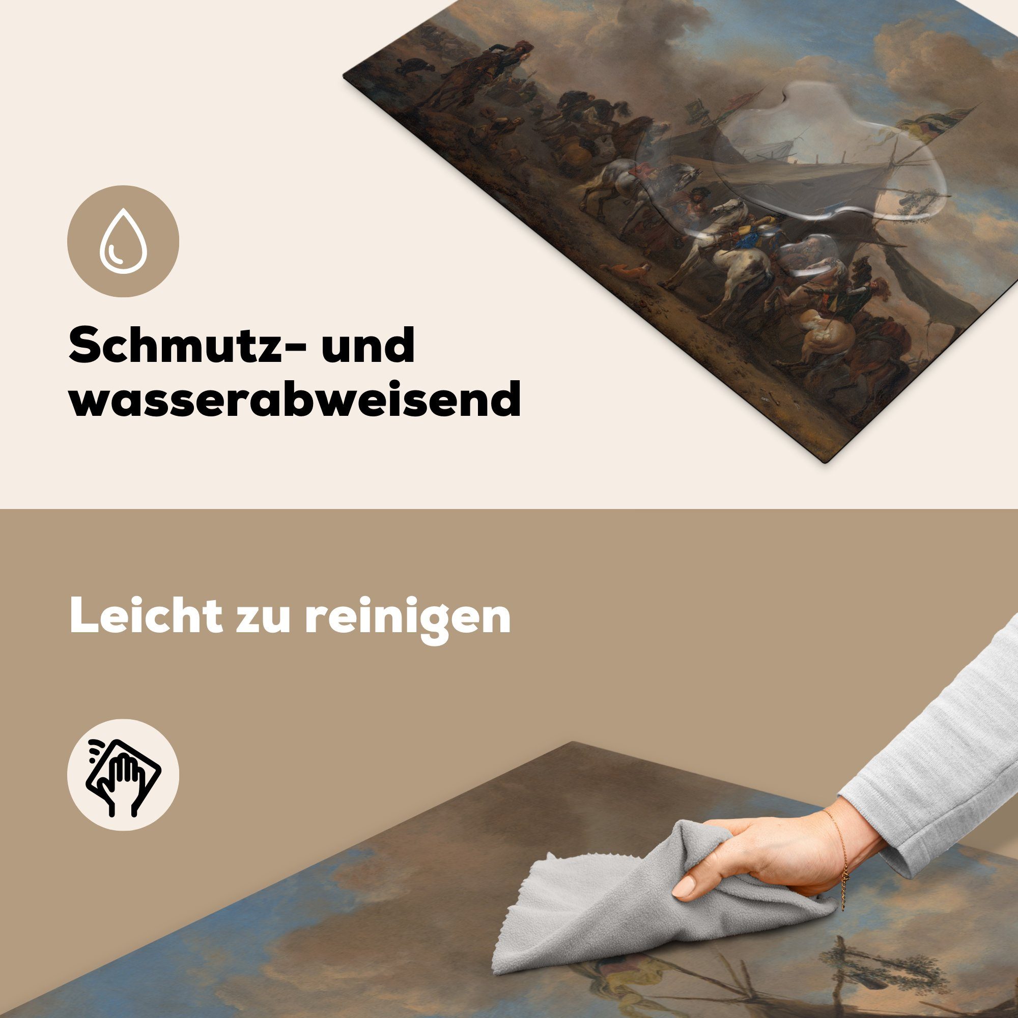 Wouwerman, MuchoWow die tlg), 71x52 von Induktionskochfeld für cm, - küche, (1 Heerlager Philips Schutz Ceranfeldabdeckung Herdblende-/Abdeckplatte Vinyl, Gemälde