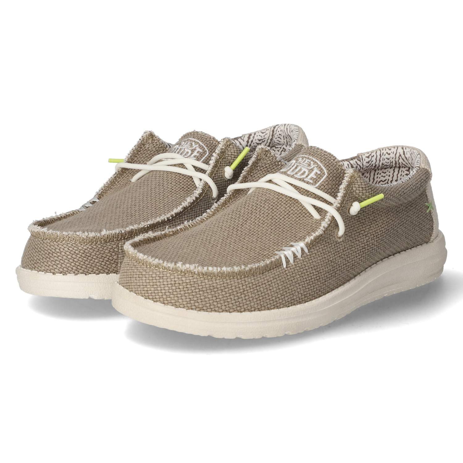 Hey Dude HeyDude HD40003-2BS Herren Textil beige Schnürschuh günstig online kaufen