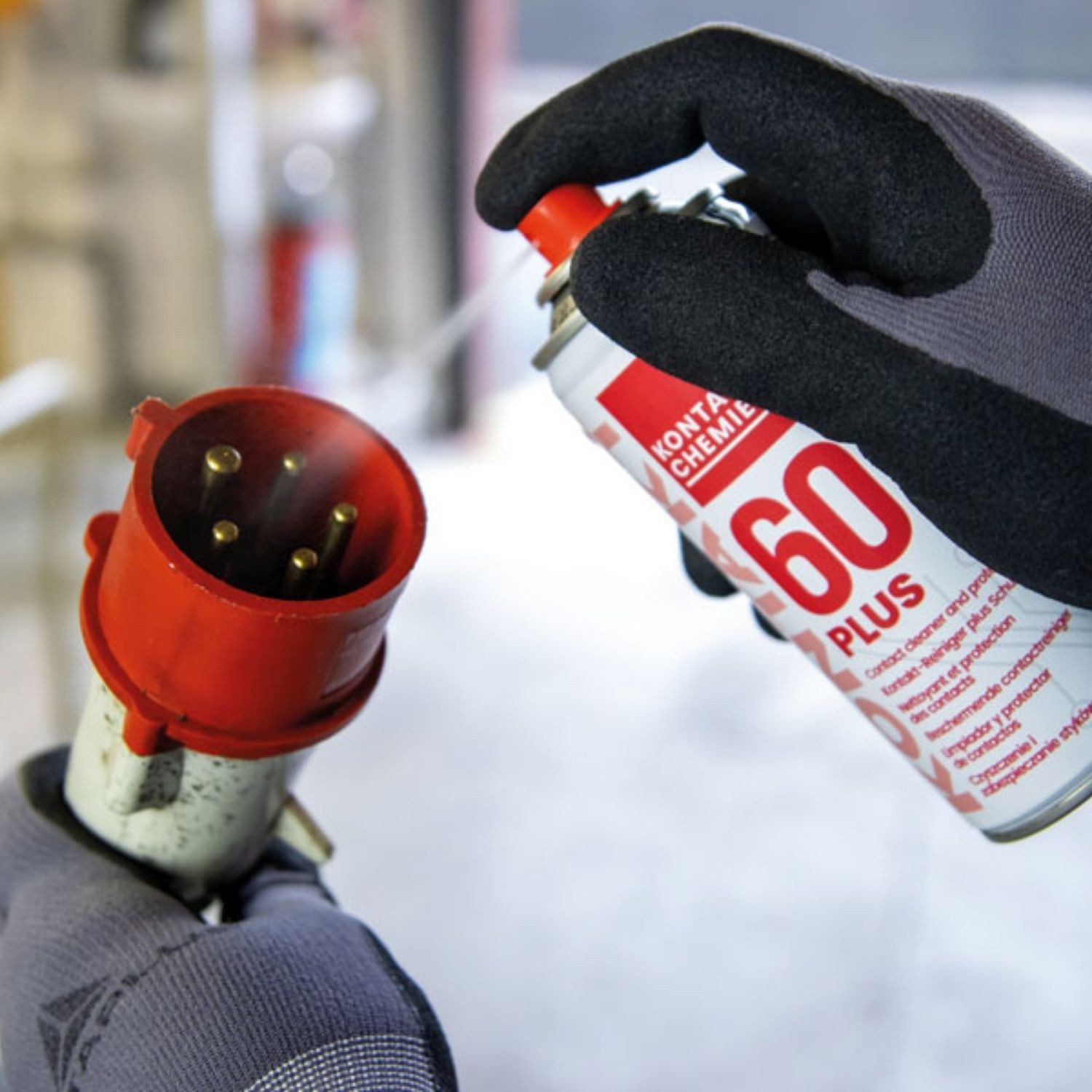 KONTAKT CHEMIE 6 Stück Kontaktreiniger + Schutz, KONTAKT 60 PLUS, je 200ml Reinigungsspray