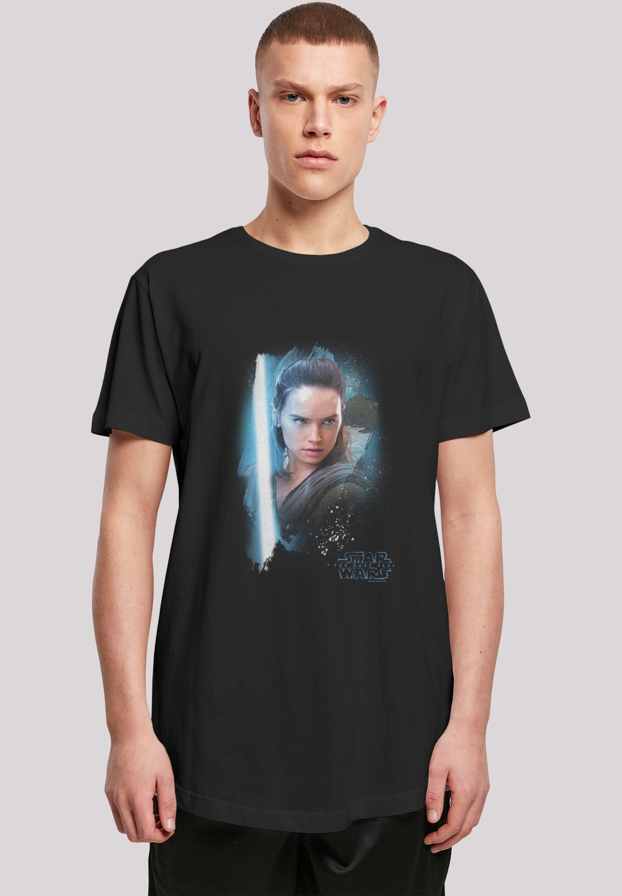 'Star schwarz Last Jedi T-Shirt Rey Print Brushed' Wars F4NT4STIC