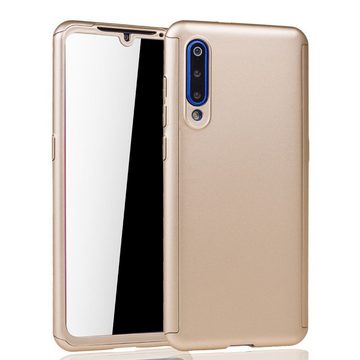 König Design Handyhülle Xiaomi Mi 9, Xiaomi Mi 9 Handyhülle 360 Grad Schutz Full Cover Gold