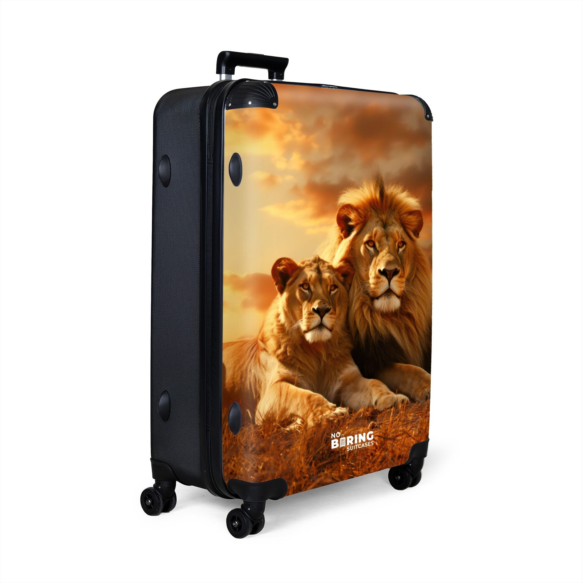 NoBoringSuitcases.com© Hartschalen-Trolley Zwei braune Löwen 77 günstig online kaufen