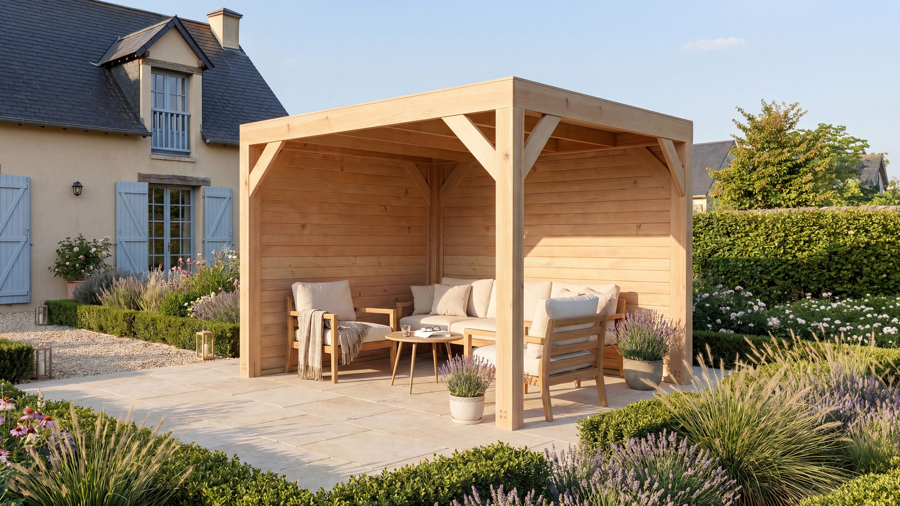 weka Holzpavillon Lumley Lauben-Set Gr. 1.1, mit 2 Seitenteilen, BxTxH: 307x307x245 cm