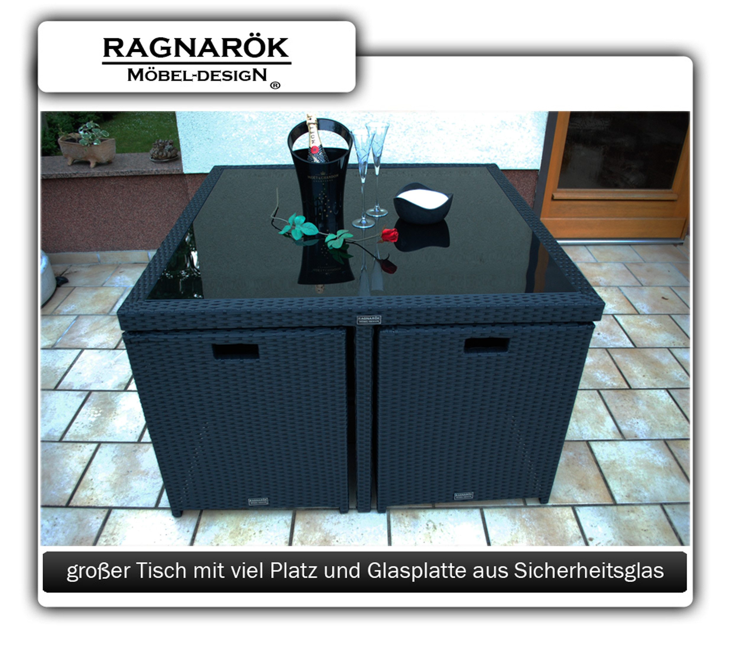 Ragnarök Möbel-Design Garten-Essgruppe Heimdall Esstisch Set günstig online kaufen