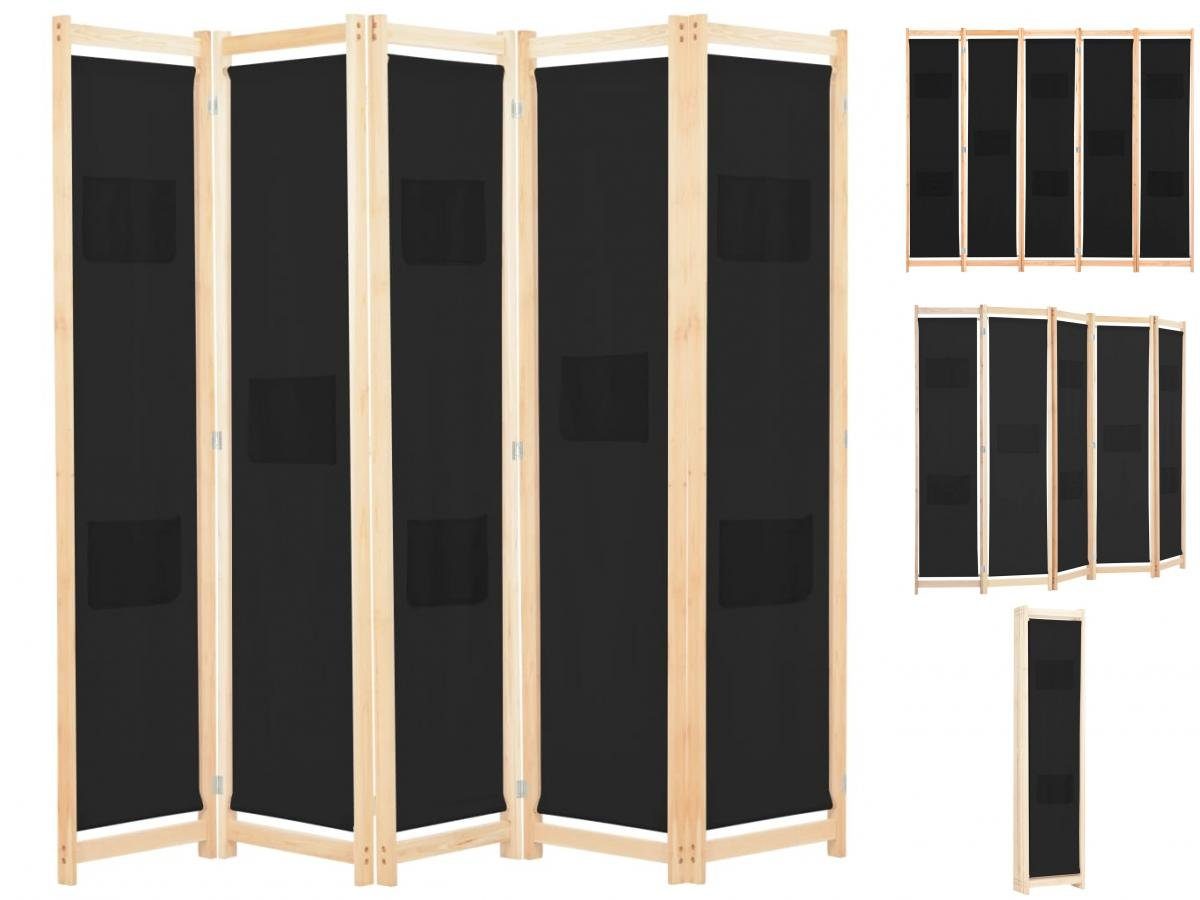 vidaXL Raumteiler Raumteiler spanische Wand Trennwand 5tlg Paravent Schwarz 200 x 170 x | Raumteiler-Regale