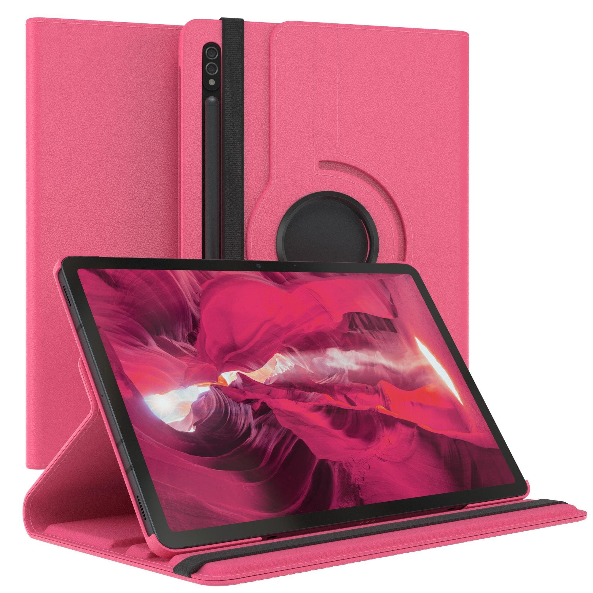 EAZY CASE Tablet-Hülle Rotation Case für Samsung Galaxy Tab S7 / Tab S8 11 Zoll, Klapphülle zum Aufstellen Rundum Hülle Book Tablet Slim Klappcase Pink