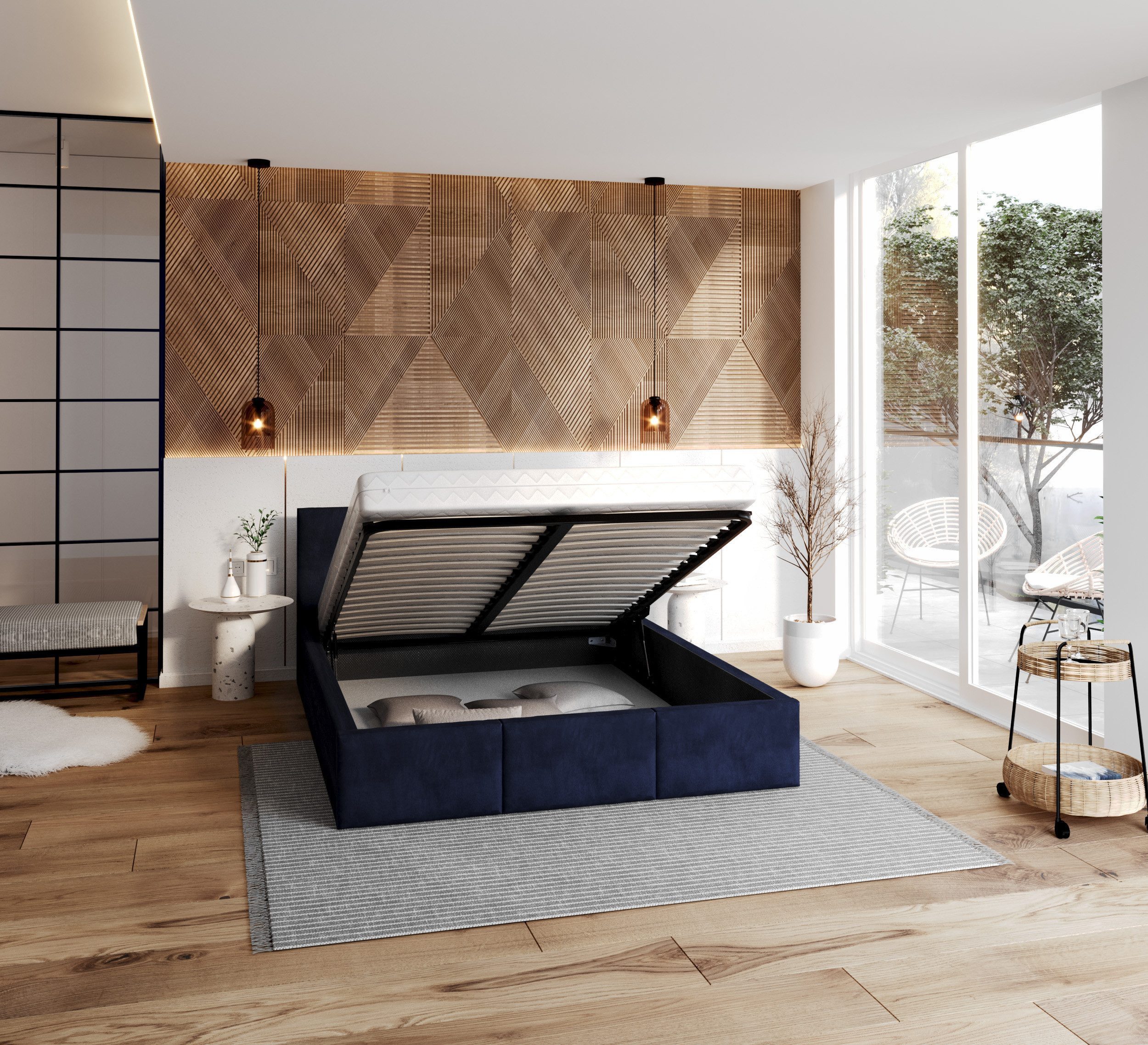 thematys Polsterbett Stauraumbett Bett mit Bettkasten - MADE IN EU - mit sa günstig online kaufen