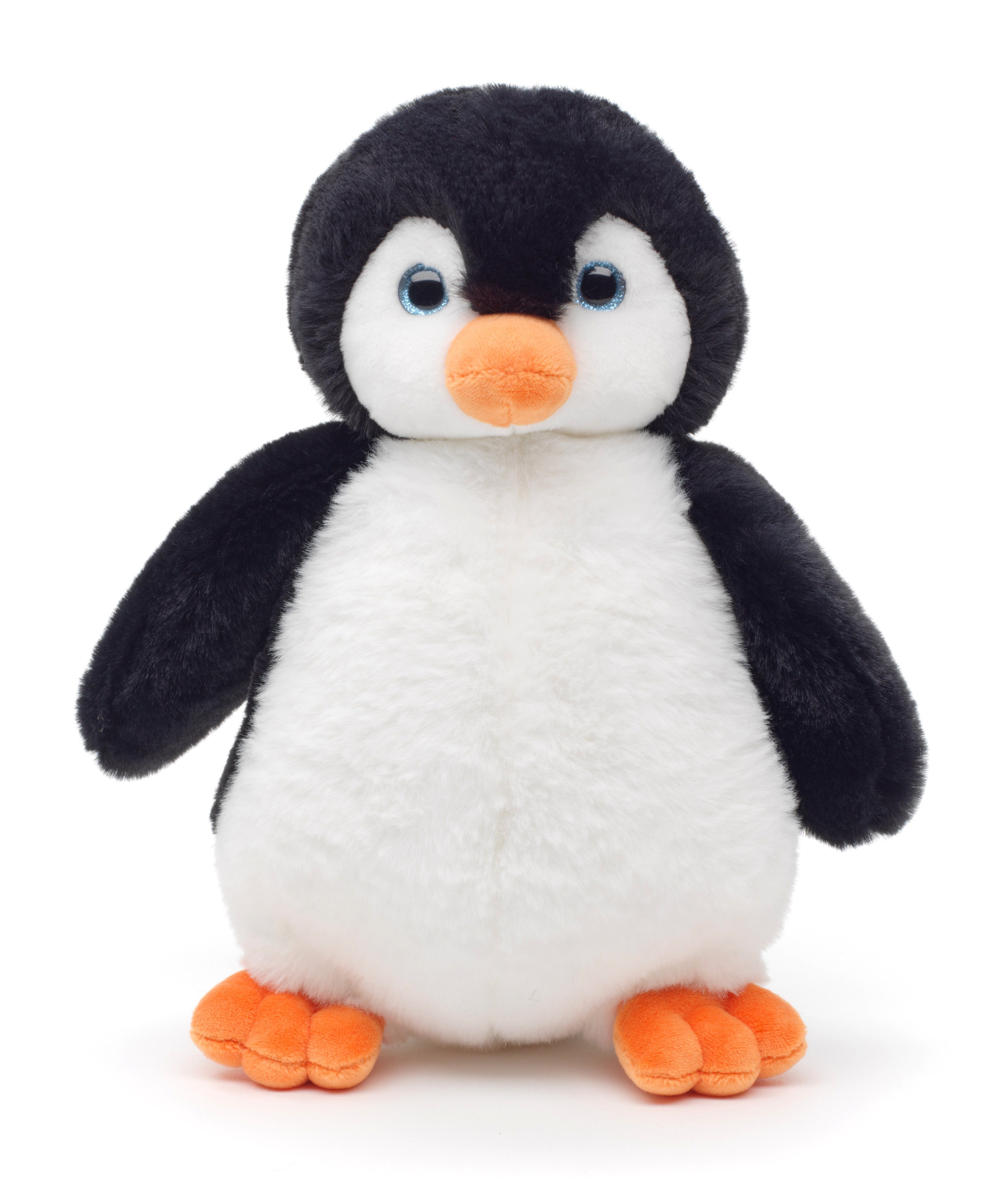 Uni-Toys Kuscheltier Pinguin m.Glitzeraugen - superweich - 22 cm - Plüsch-Vogel, Plüschtier, zu 100 % recyceltes Füllmaterial