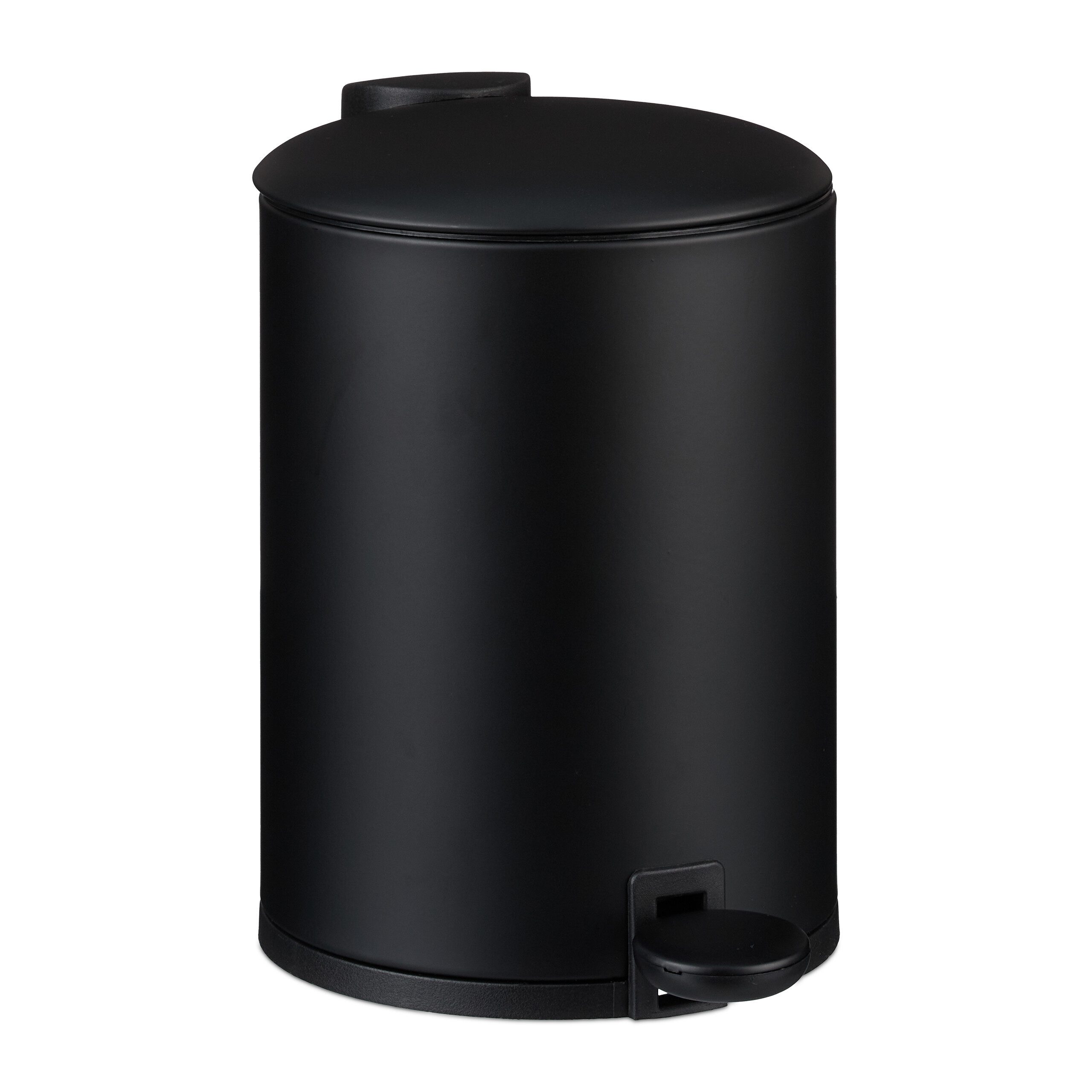relaxdays Mülleimer Bad Mülleimer 3 l Softclose, schwarz