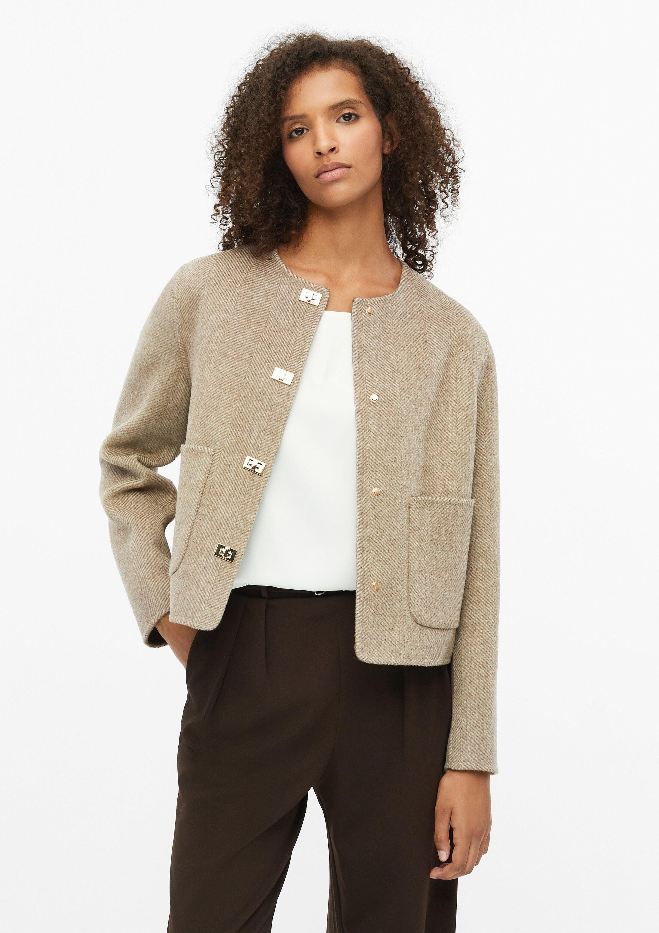 s.Oliver Funktionsjacke Outdoor-Jacke Doubleface-Jacke mit Druckknöpfen und aufgesetzten Taschen