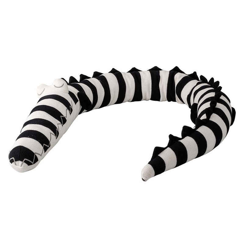 Bloomingville Kuscheltier »Rihan Soft Toy«, schwarz/weiß 190cm Baumwolle Krokodil Stofftier Bettumrandung Kinderzimmer Bettschlange