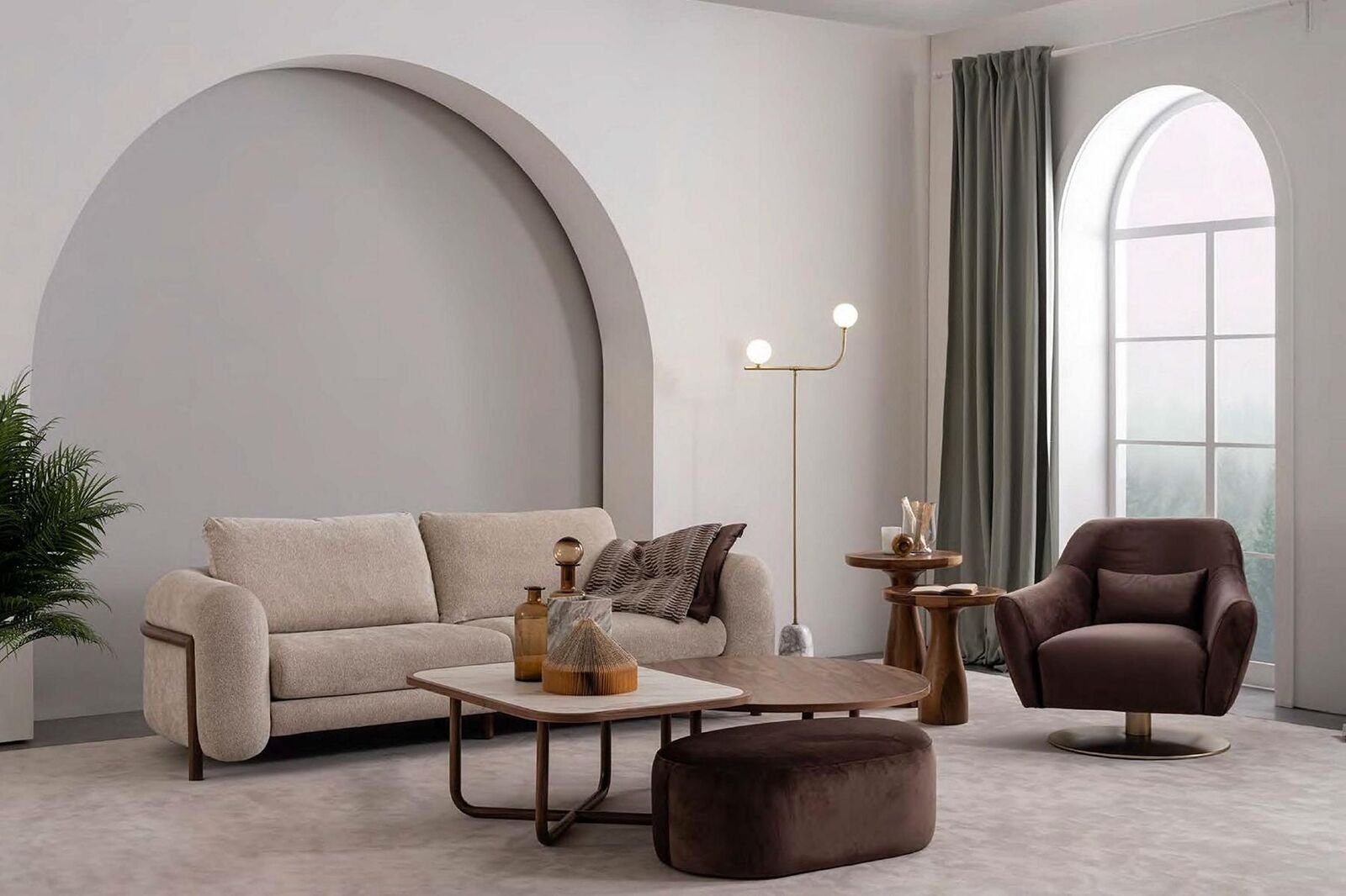 in Modernes Polster Design JVmoebel Made Europa Brauner Sessel), Sessel Lounge 1x Möbel (1-St., nur Sessel Wohnzimmer