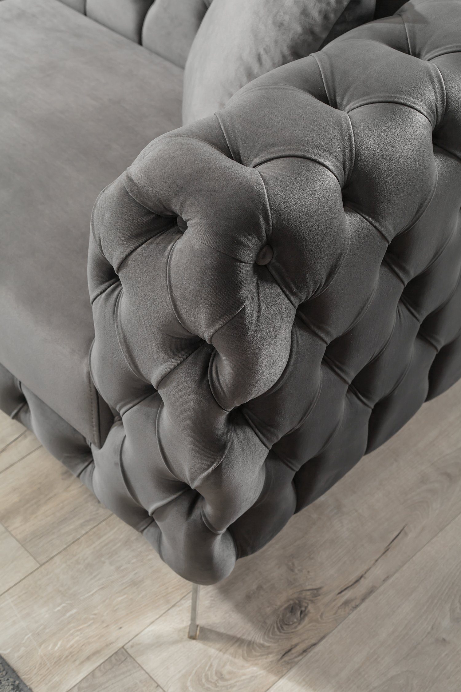 Made Sofa 3-Sitzer, pflegeleichter 1 in Quality Turkey, Möbel Stk. Mikrofasersamtstoff Villa Rich,