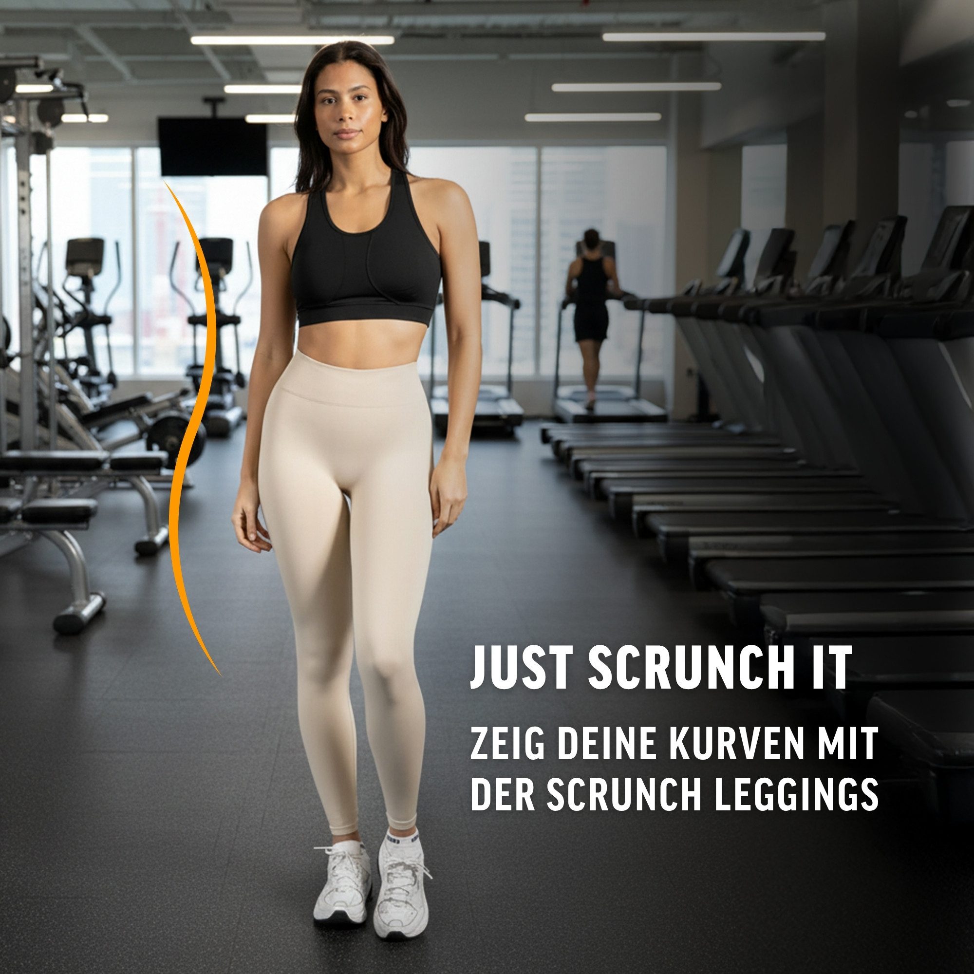 Smilodox Leggings Cetrina, Push Up Scrunch Leggings mit Schriftzug Fitness & Alltag Seamless, High Waist, Scrunch Sporthose, Atmungsaktiv, Blickdicht