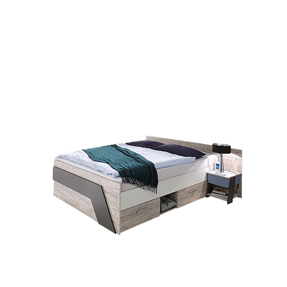 Lomadox Jugendbett LEEDS-10, Sandeiche Nb. mit günstig online kaufen