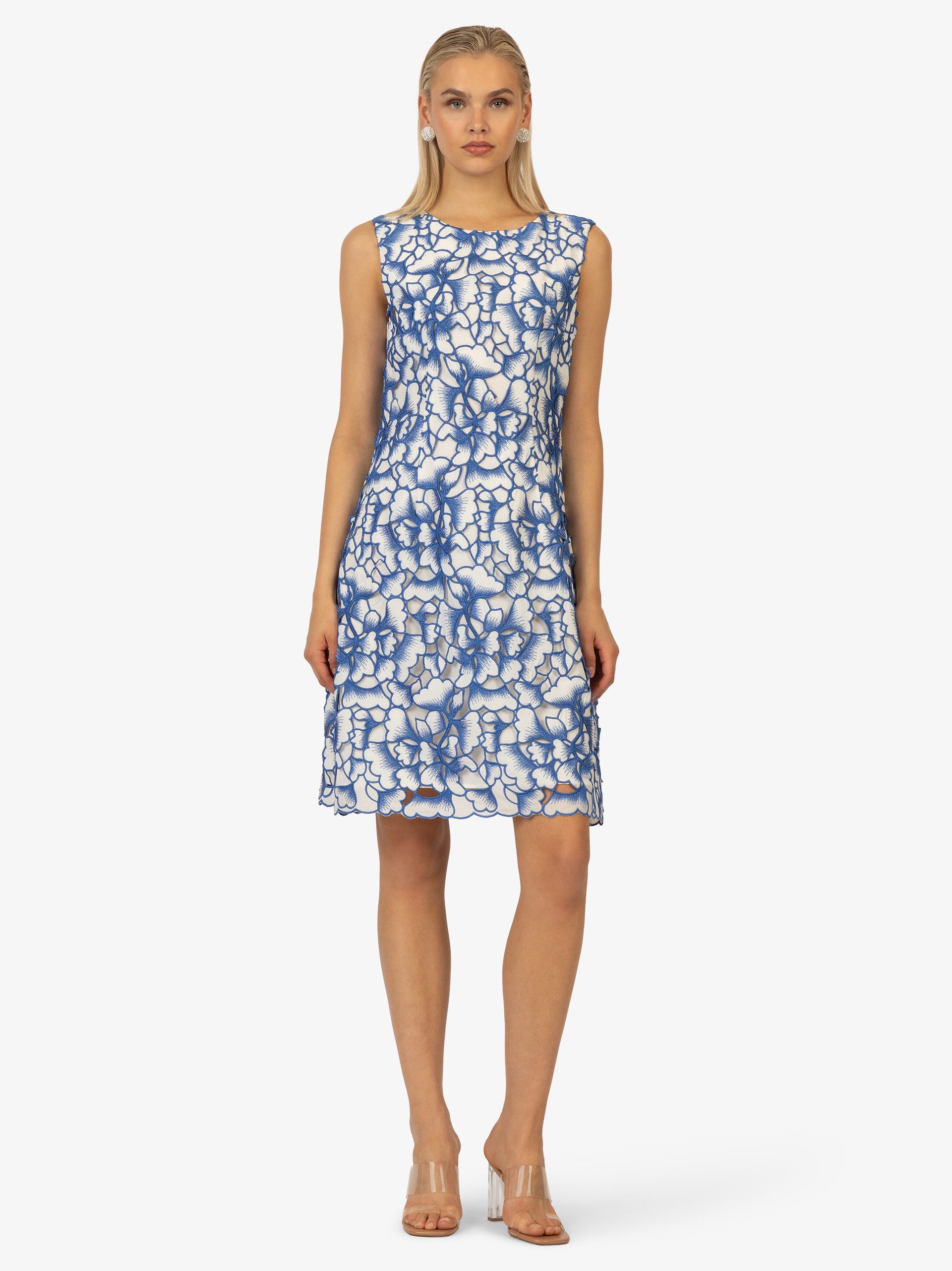 Kraimod Cocktailkleid mit floraler Spitze und Rundhals günstig online kaufen